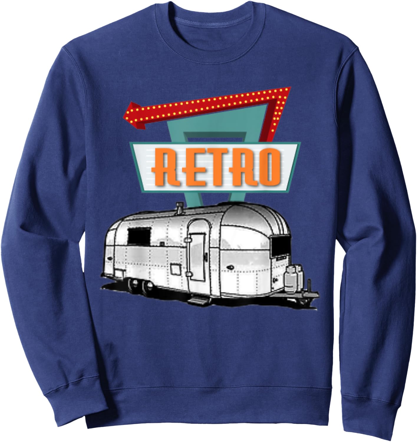 Retro Airstream trailer. Great vintage shirt. Sweatshirt - Sweatshirt | Navy