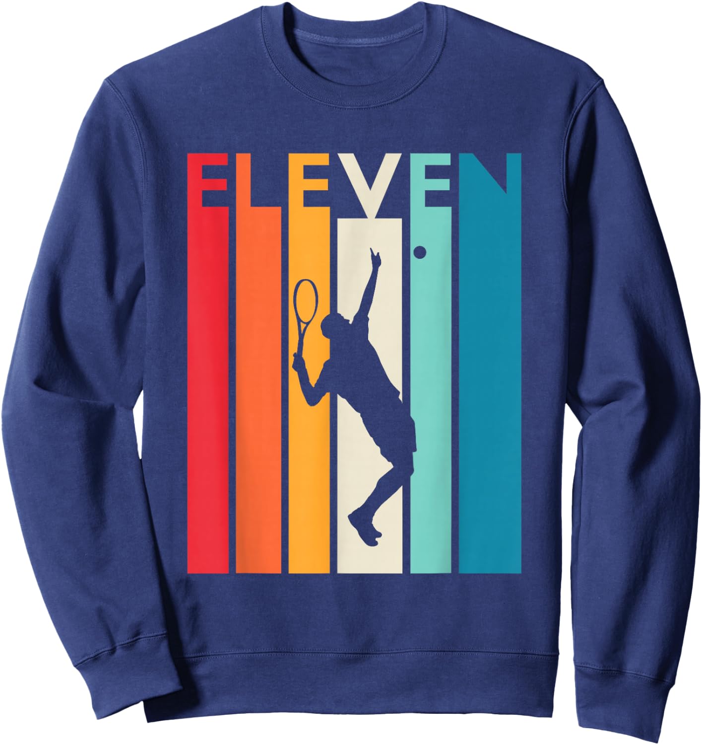 11th Birthday Gift Eleven Vintage Tennis 11 Year Old Sweatshirt - Sweatshirt | Navy