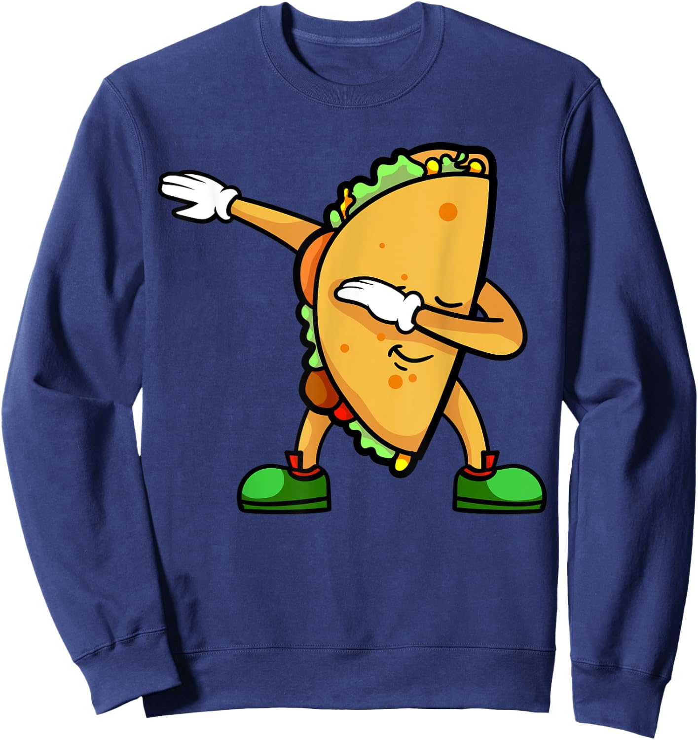 Funny Dabbing Taco Mexican Shirt | Cinco De Mayo Fiesta Sweatshirt - Sweatshirt | Navy
