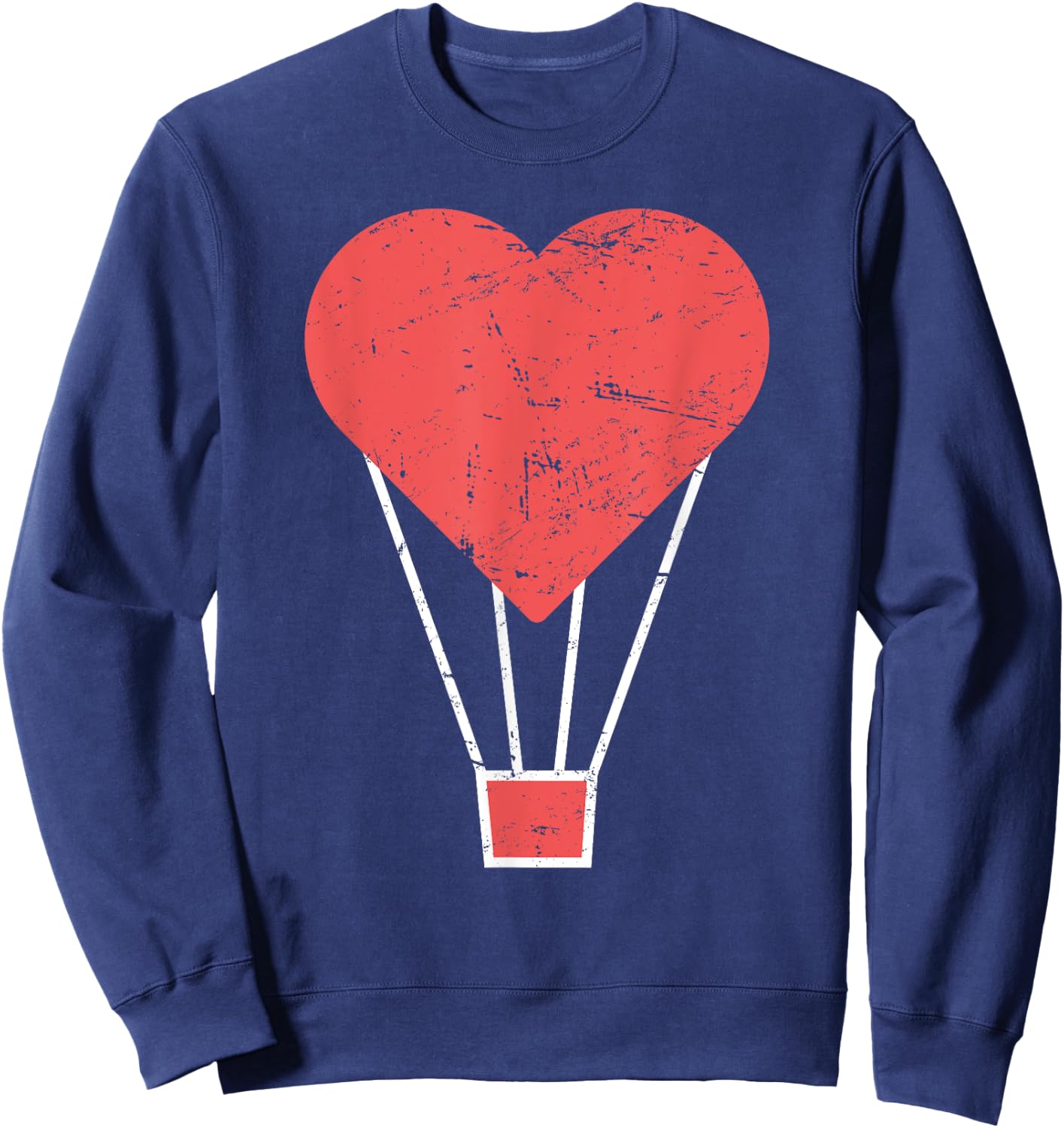 Heart | Cute Hot Air Balloon Sweatshirt - Sweatshirt | Navy