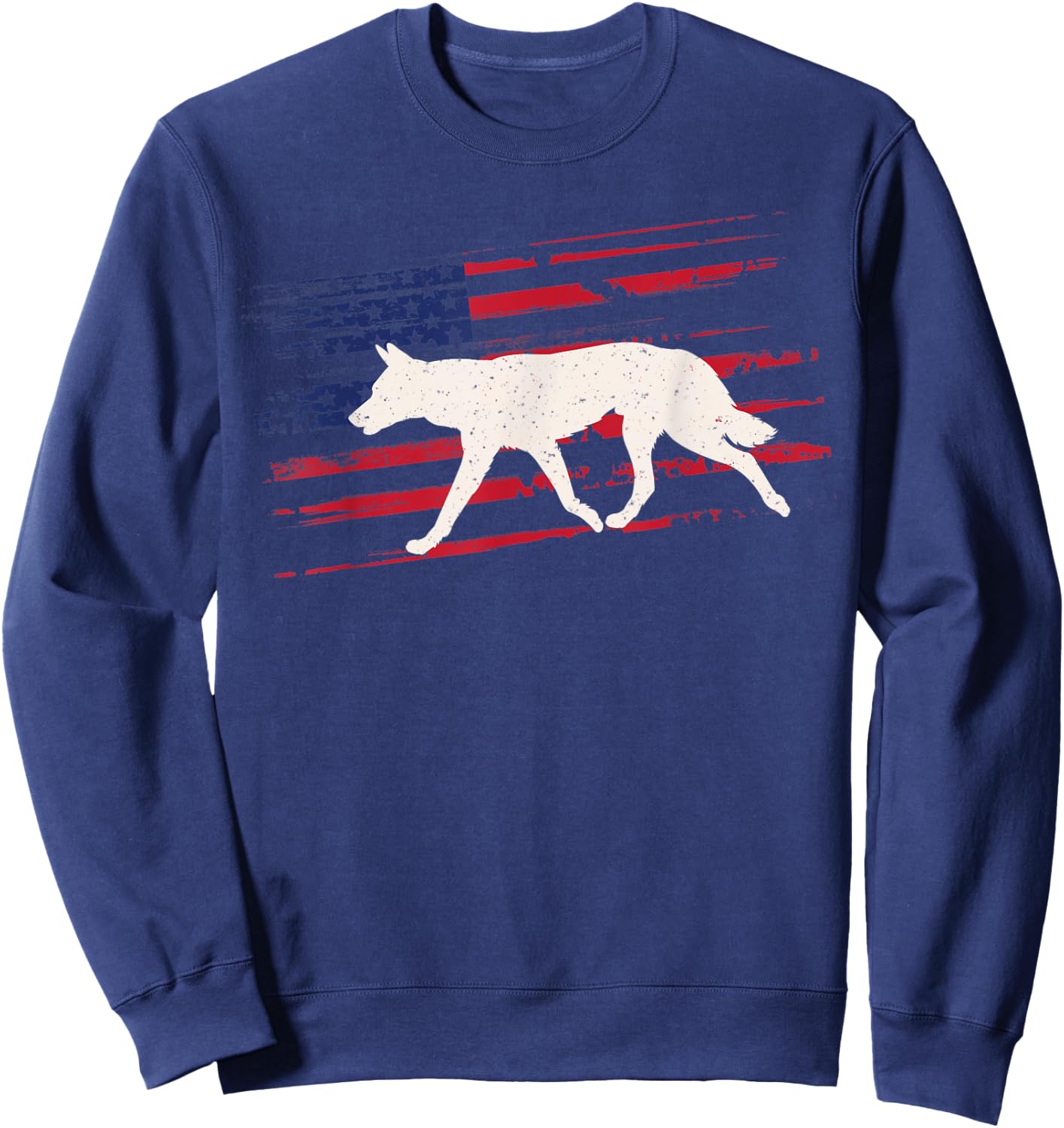 Dingo US American Flag Dog 4th Of July Puppy Pet USA Gift Sweatshirt - Sweatshirt | Navy