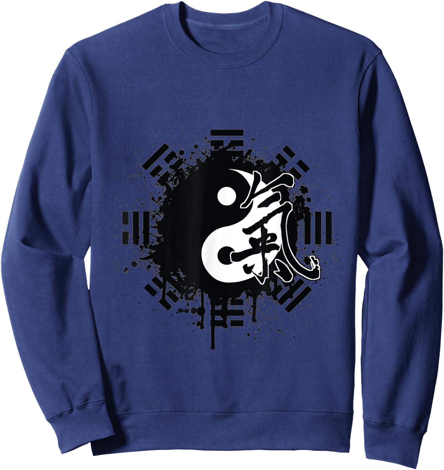 Ying Yang Chinese Yin Tai Chi Feng Shui Bagua Sweatshirt - Sweatshirt | Navy