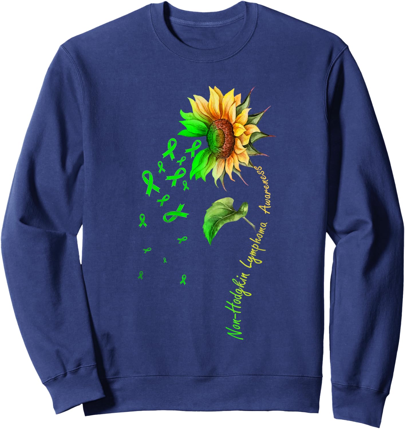 Non-Hodgkin Lymphoma Sunflower Shirt Sweatshirt - Sweatshirt | Navy