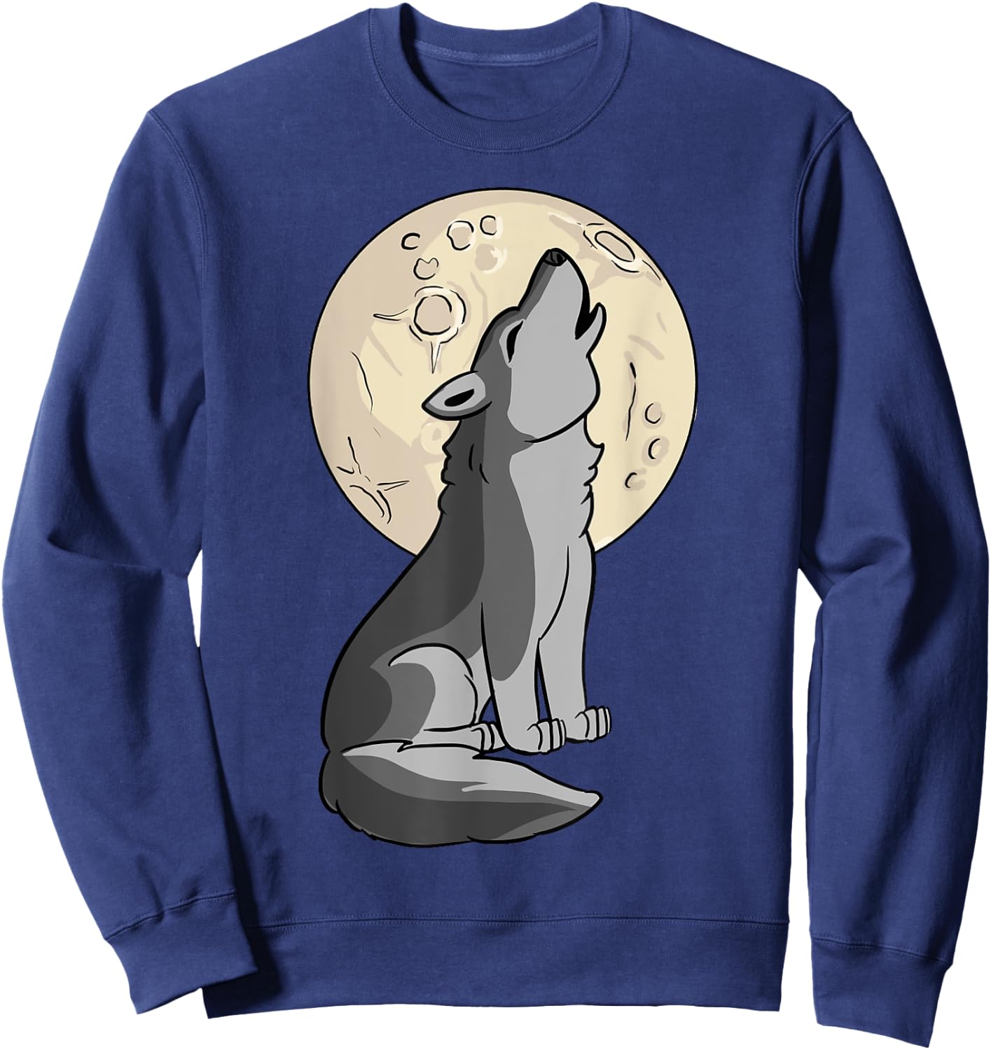 Wolf Shirt - Cute Baby Wolf Costume Howling Full Moon Sweatshirt - Sweatshirt | Navy