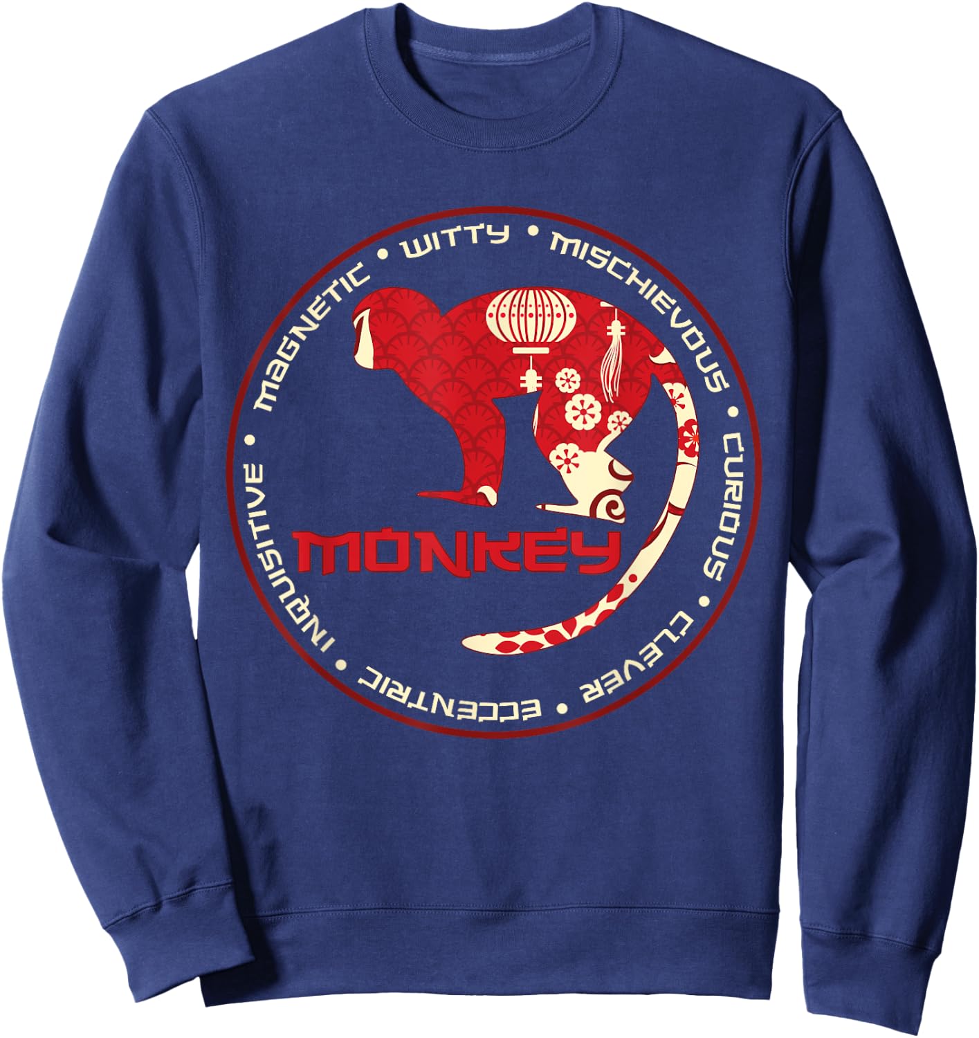 Chinese Zodiac Year of the Monkey Astrology Horoscope Zodiac Sweatshirt - Sweatshirt | Navy