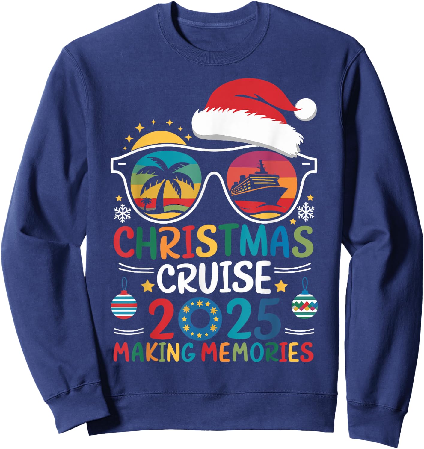 Christmas Cruise 2025 Men Women Kids Family Cruise Matching Sweatshirt - Sweatshirt | Navy