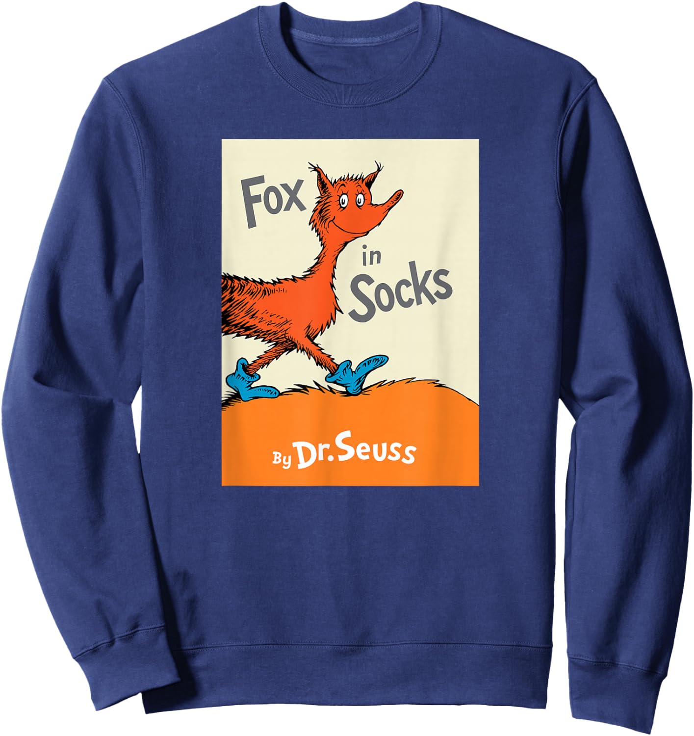 Dr. Seuss Fox in Socks Book Cover Sweatshirt - Sweatshirt | Navy