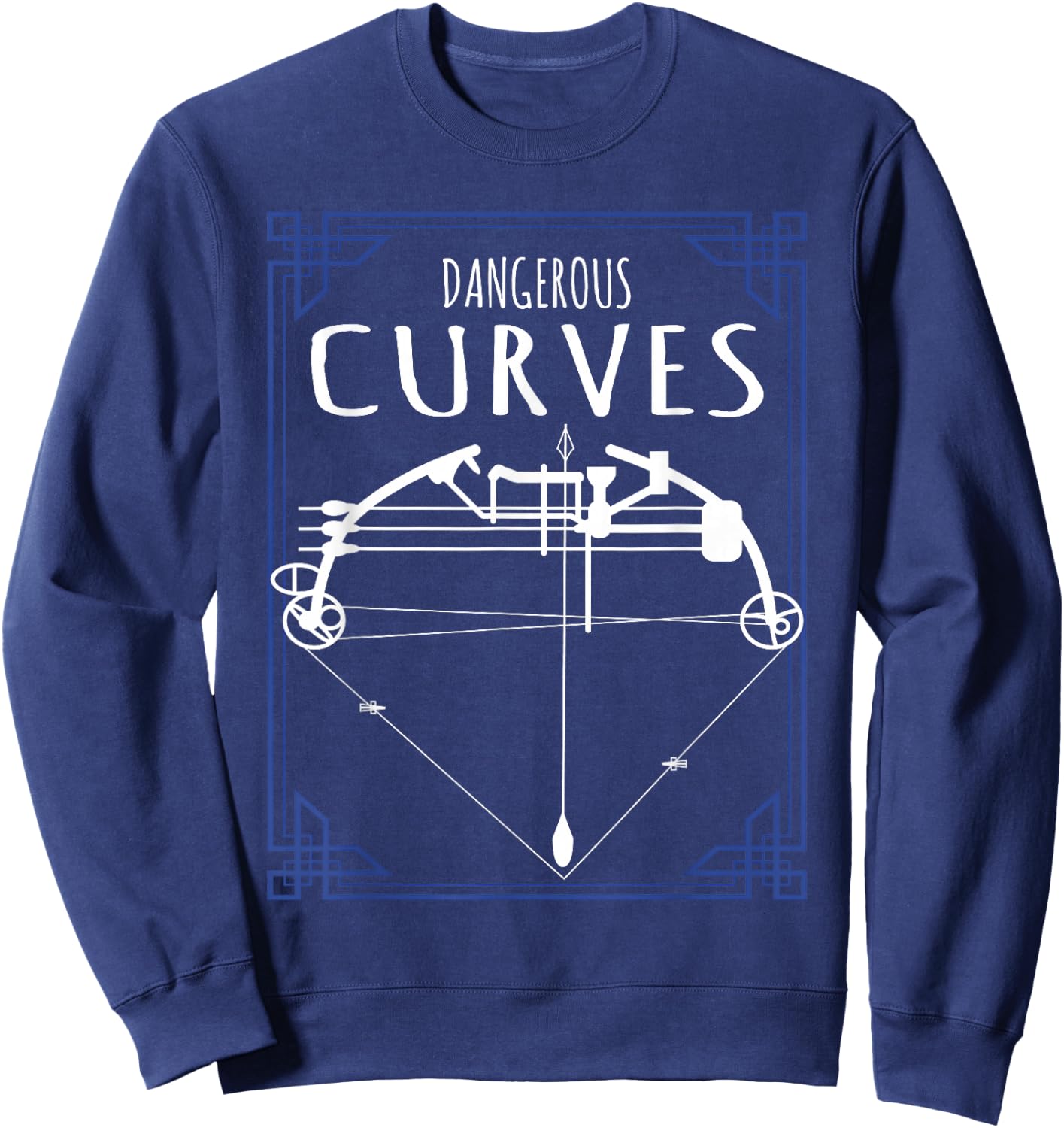 Arrow and bow design just like archery, Ok Archer Sweatshirt - Sweatshirt | Navy