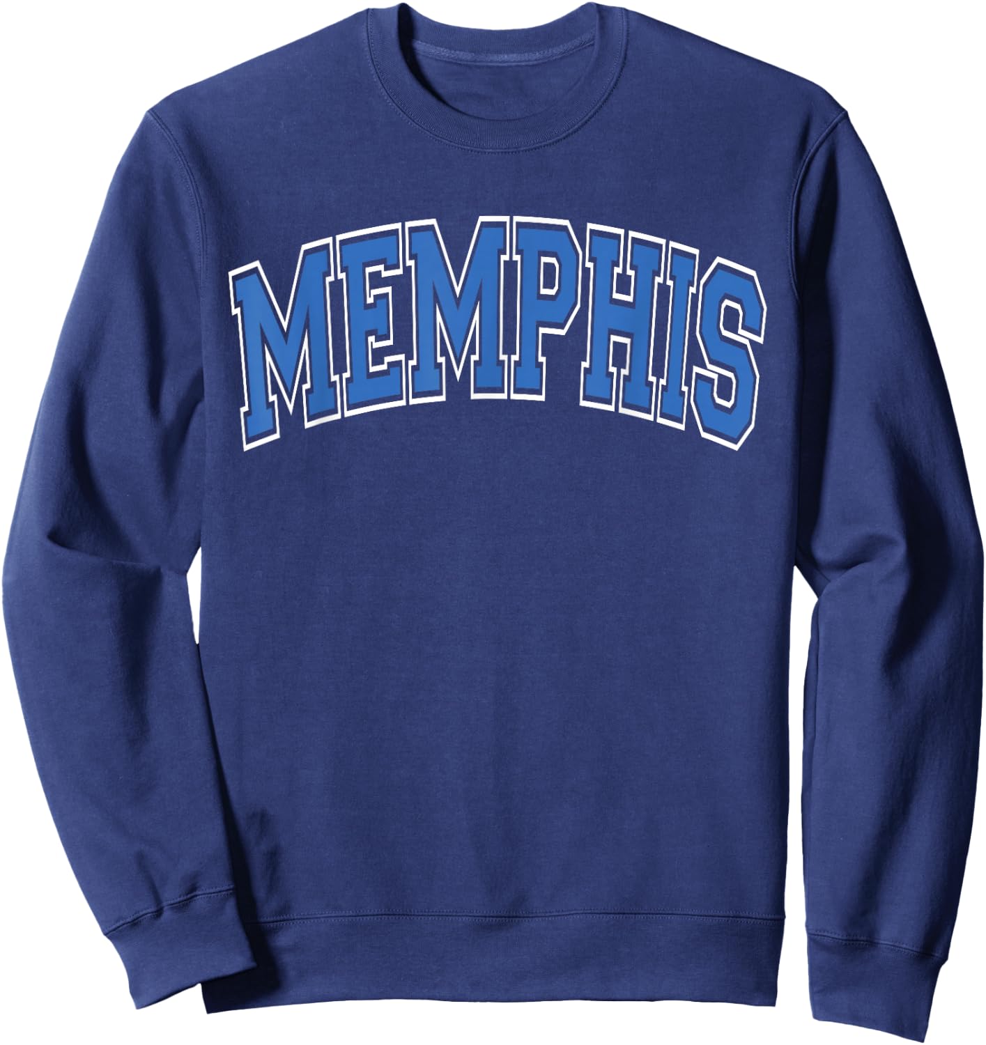 Memphis Arched Blue Text Sweatshirt - Sweatshirt | Navy
