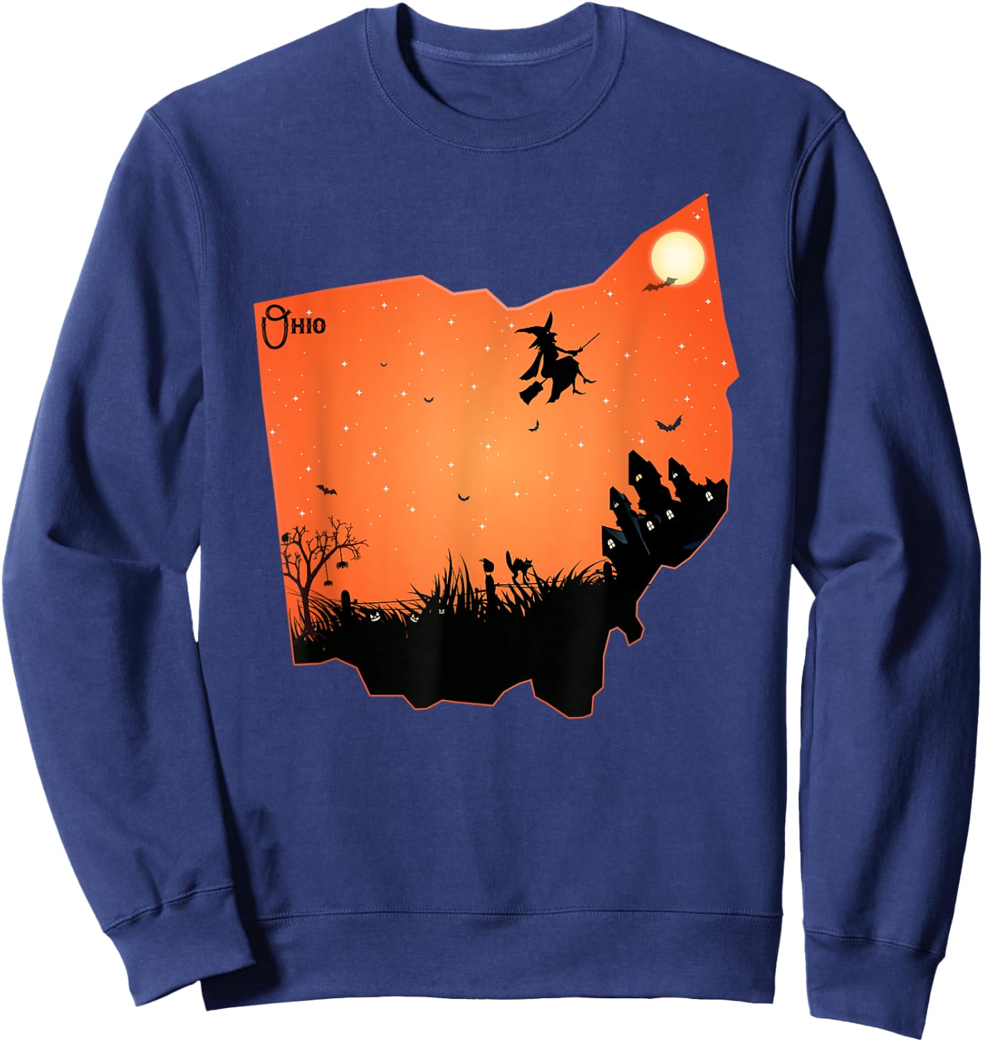 Halloween Ohio OH State Design Shirt Gift Women Kids Sweatshirt - Sweatshirt | Navy