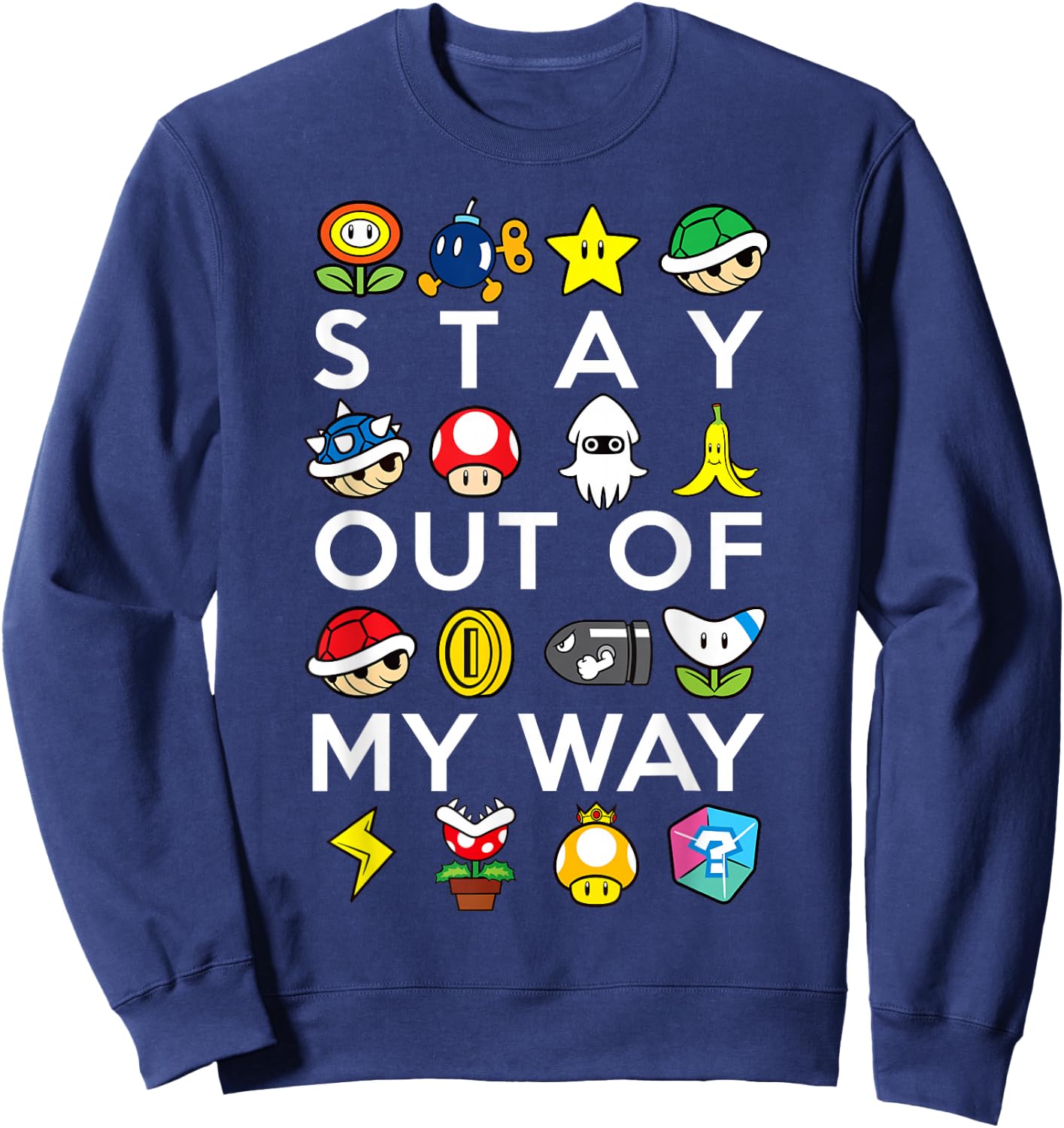 Nintendo Mario Kart Stay Out Of My Way Graphic Sweatshirt - Sweatshirt | Navy