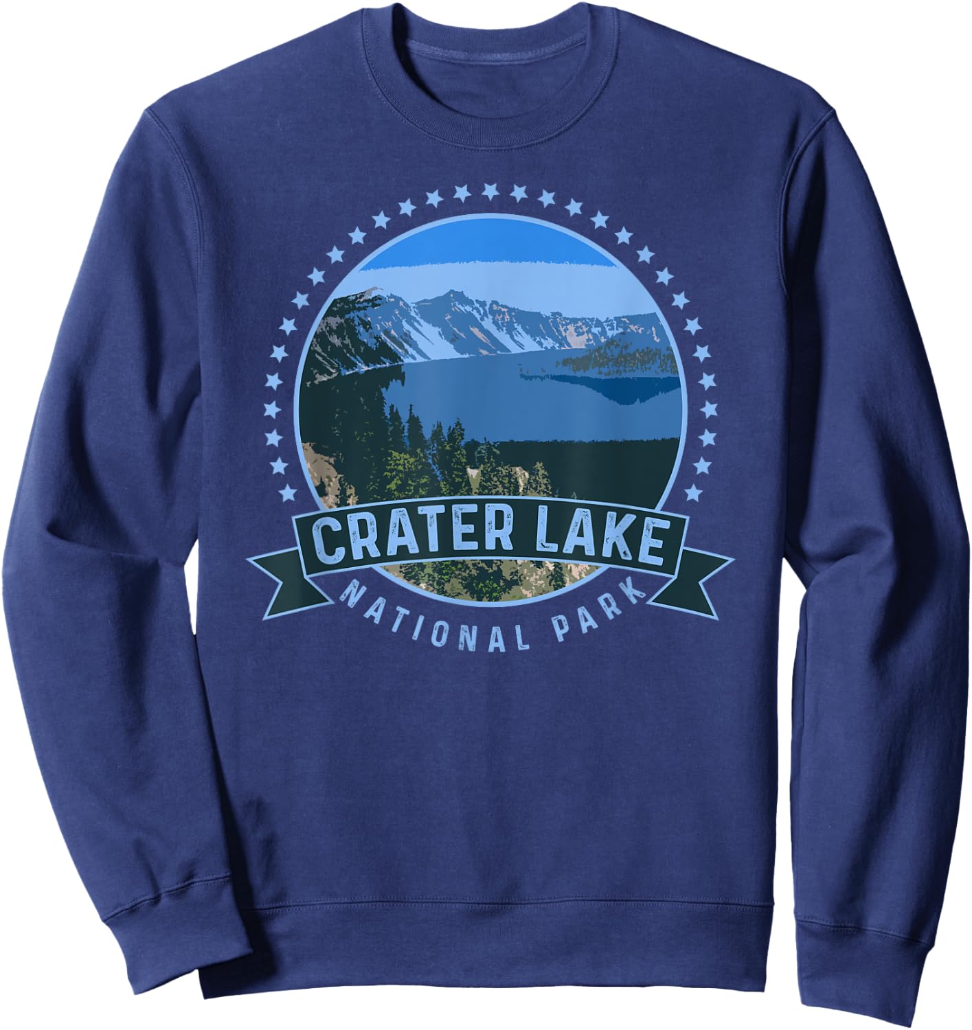 Crater Lake National Park -Outdoor Camping Hiking Sweatshirt - Sweatshirt | Navy