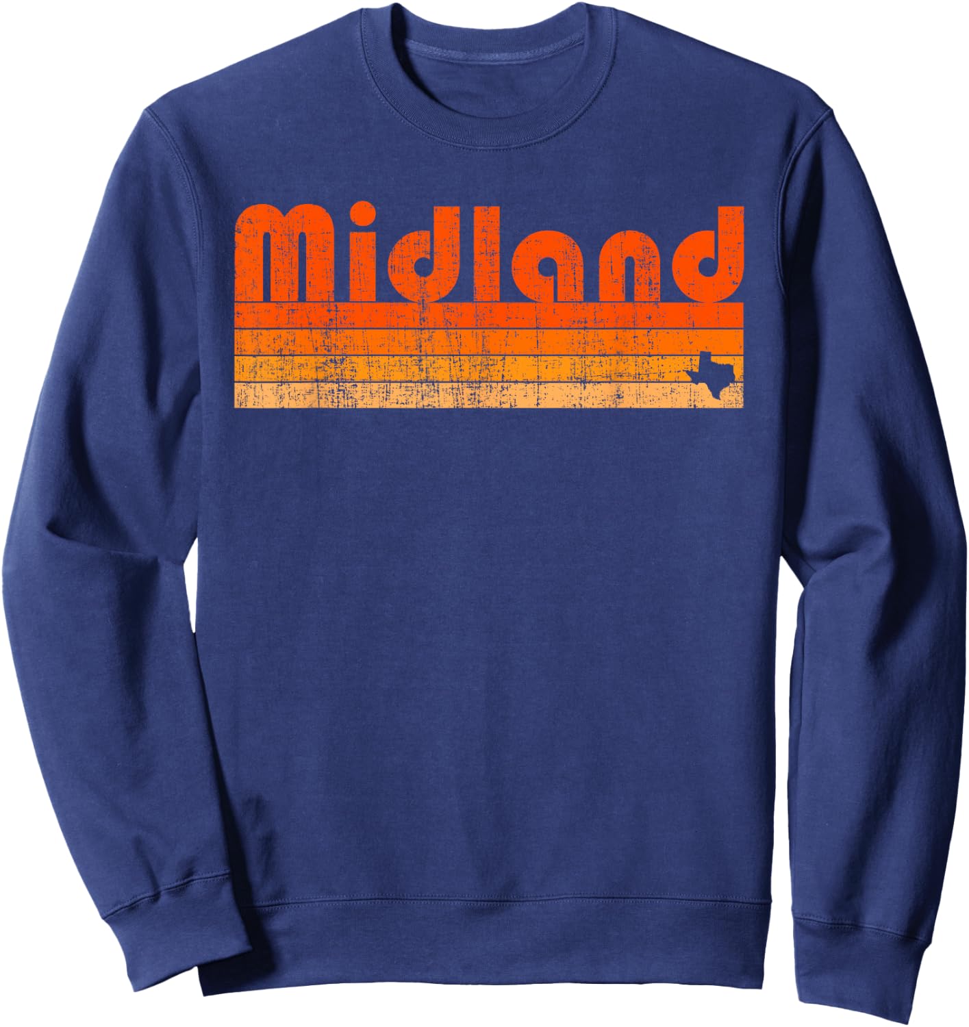 Retro 80s Style Midland TX Sweatshirt - Sweatshirt | Navy