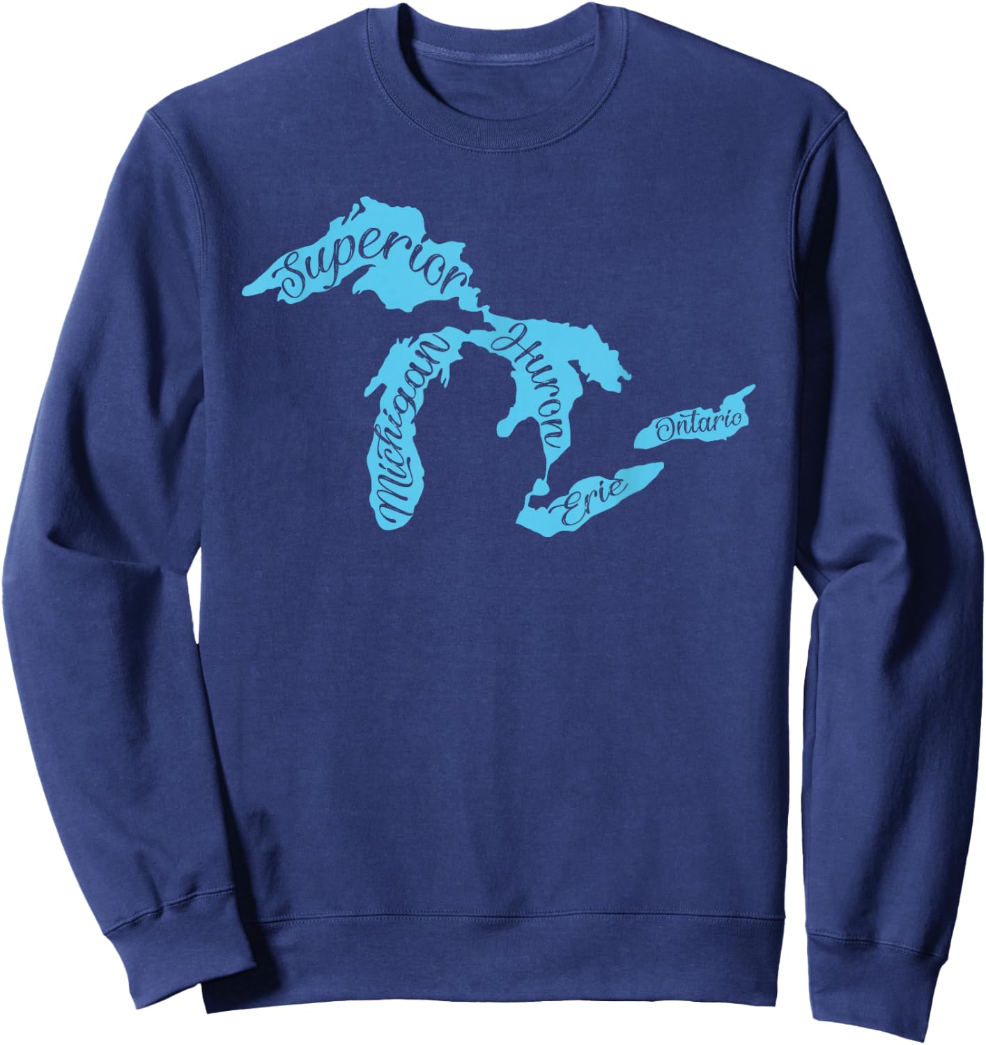 Great Lakes Michigan Detroit Michigan Great Lakes Sweatshirt - Sweatshirt | Navy