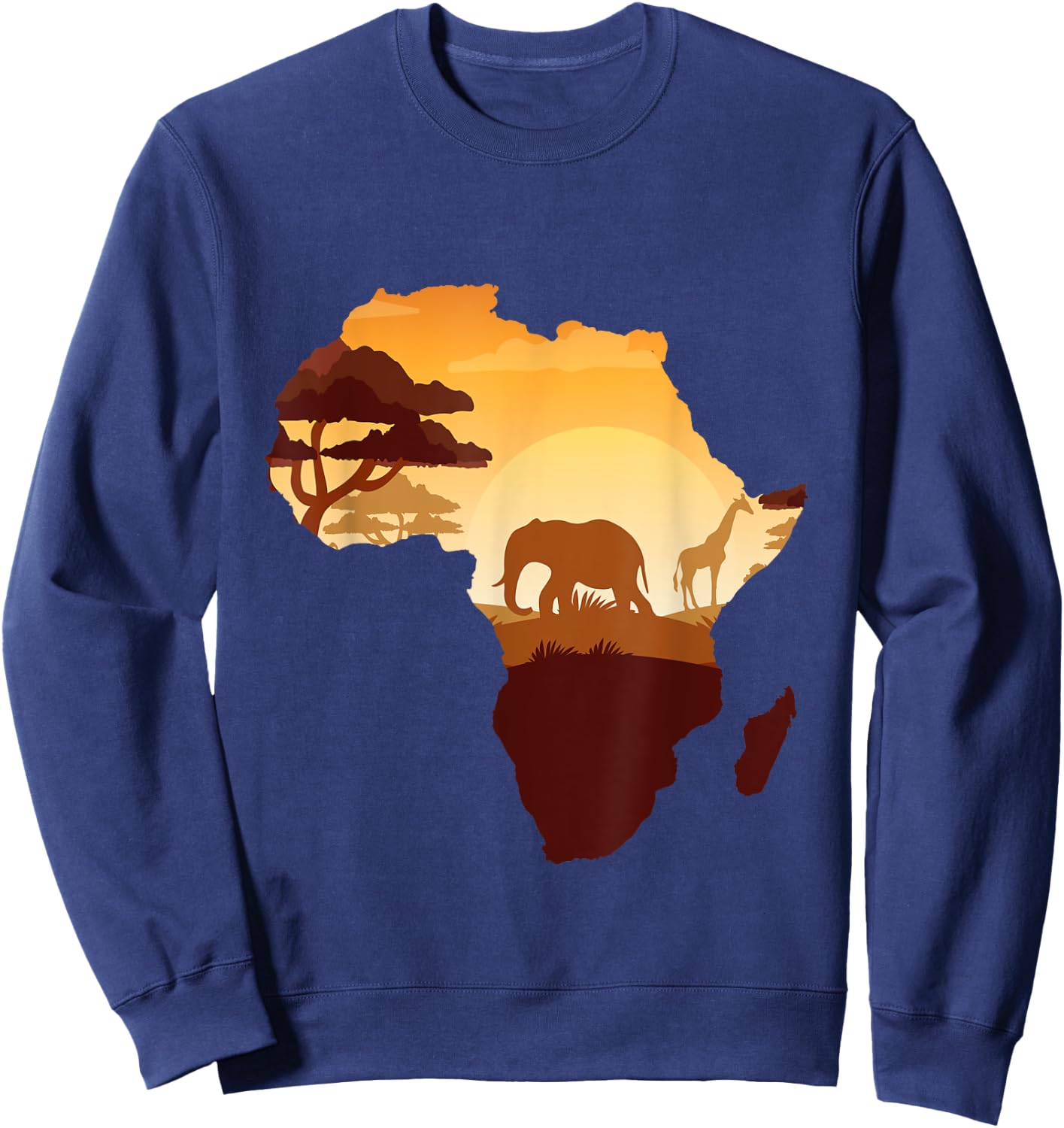 Wildlife Safari Animals Ivory Elephant Sweatshirt - Sweatshirt | Navy