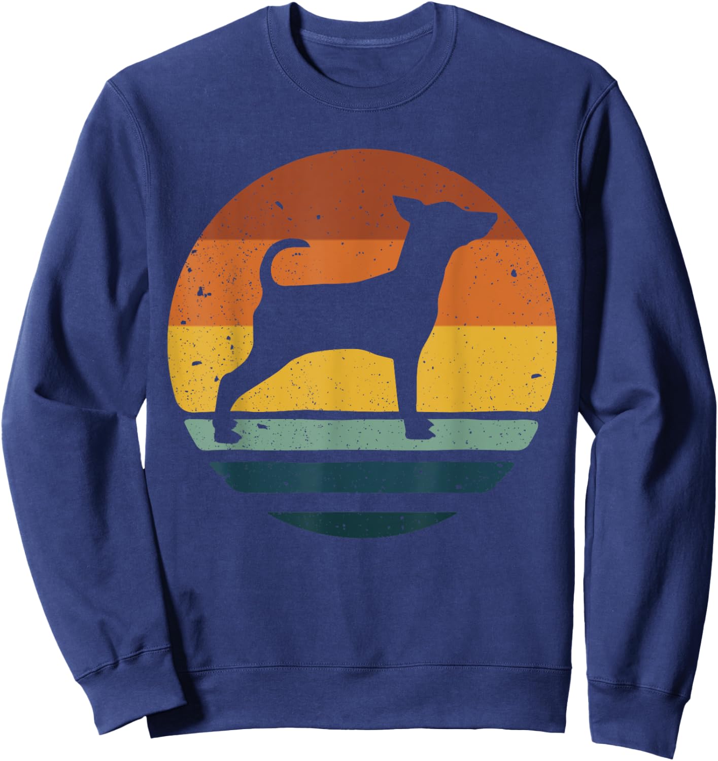 Miniature Pinscher Min Pin Vintage Retro Dog Mom Dad Women Kids Sweatshirt - Sweatshirt | Navy
