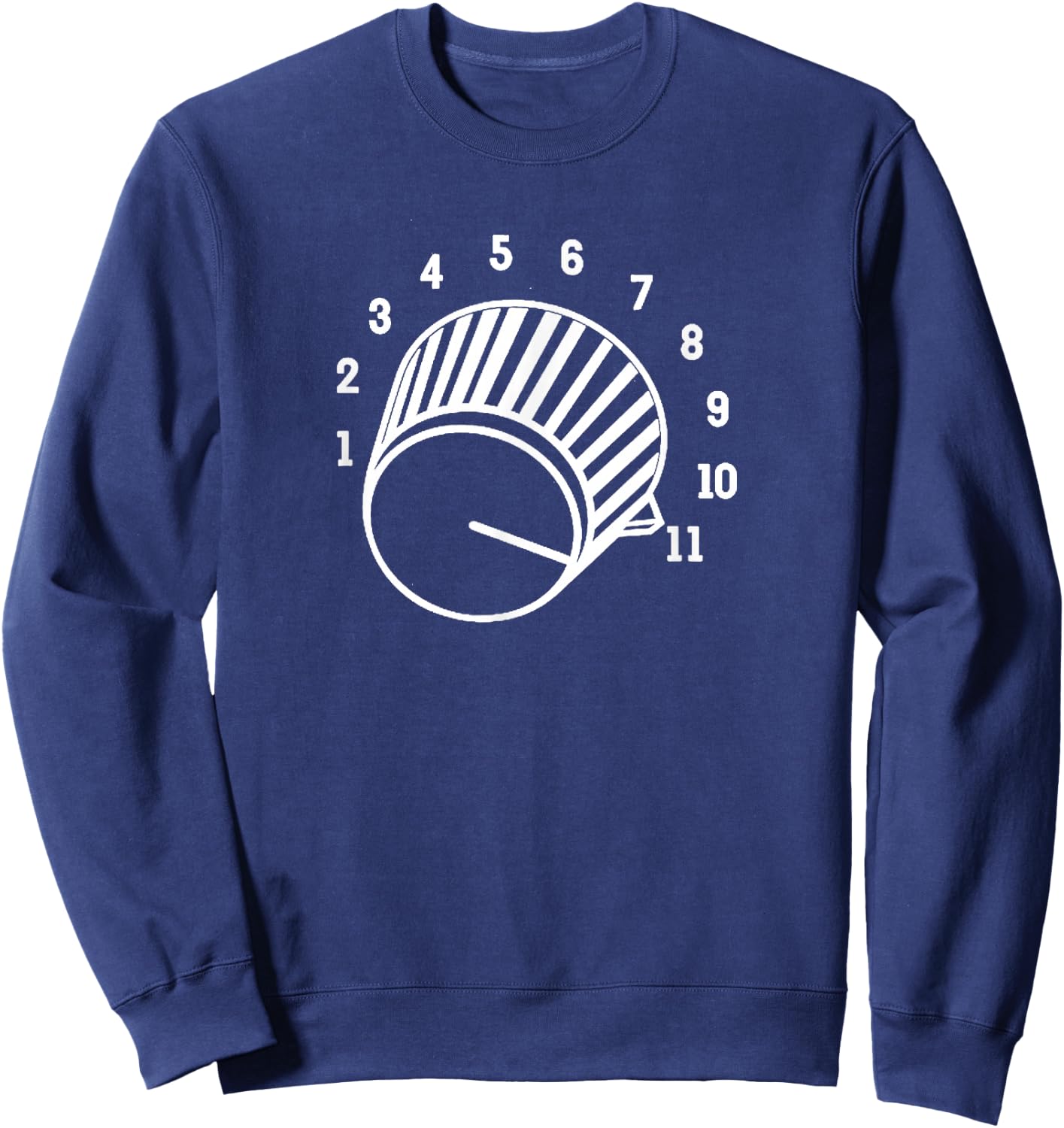 Crank It Up Crazy Guitar Player High Strung Goes to Eleven Sweatshirt - Sweatshirt | Navy