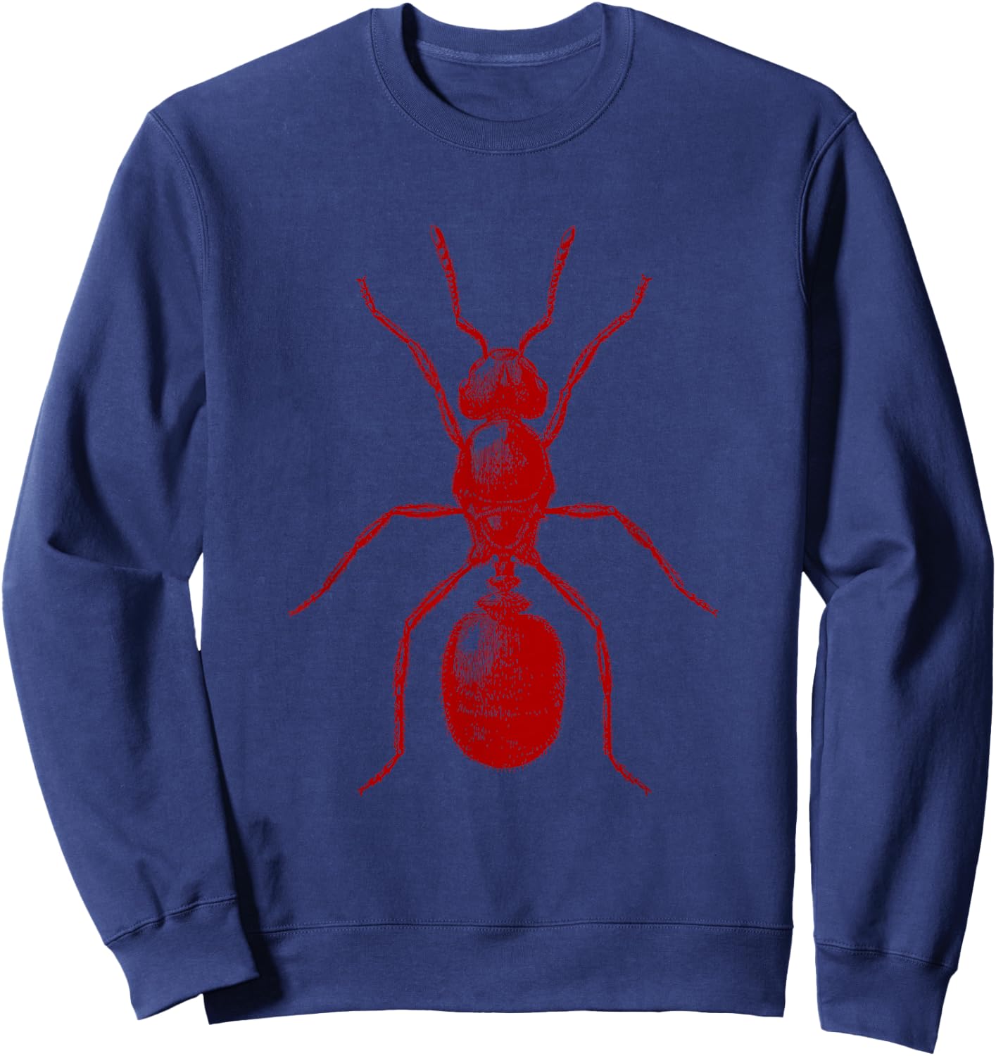 Ant in Red Retro Vintage drawing - Fire Ant Sweatshirt - Sweatshirt | Navy