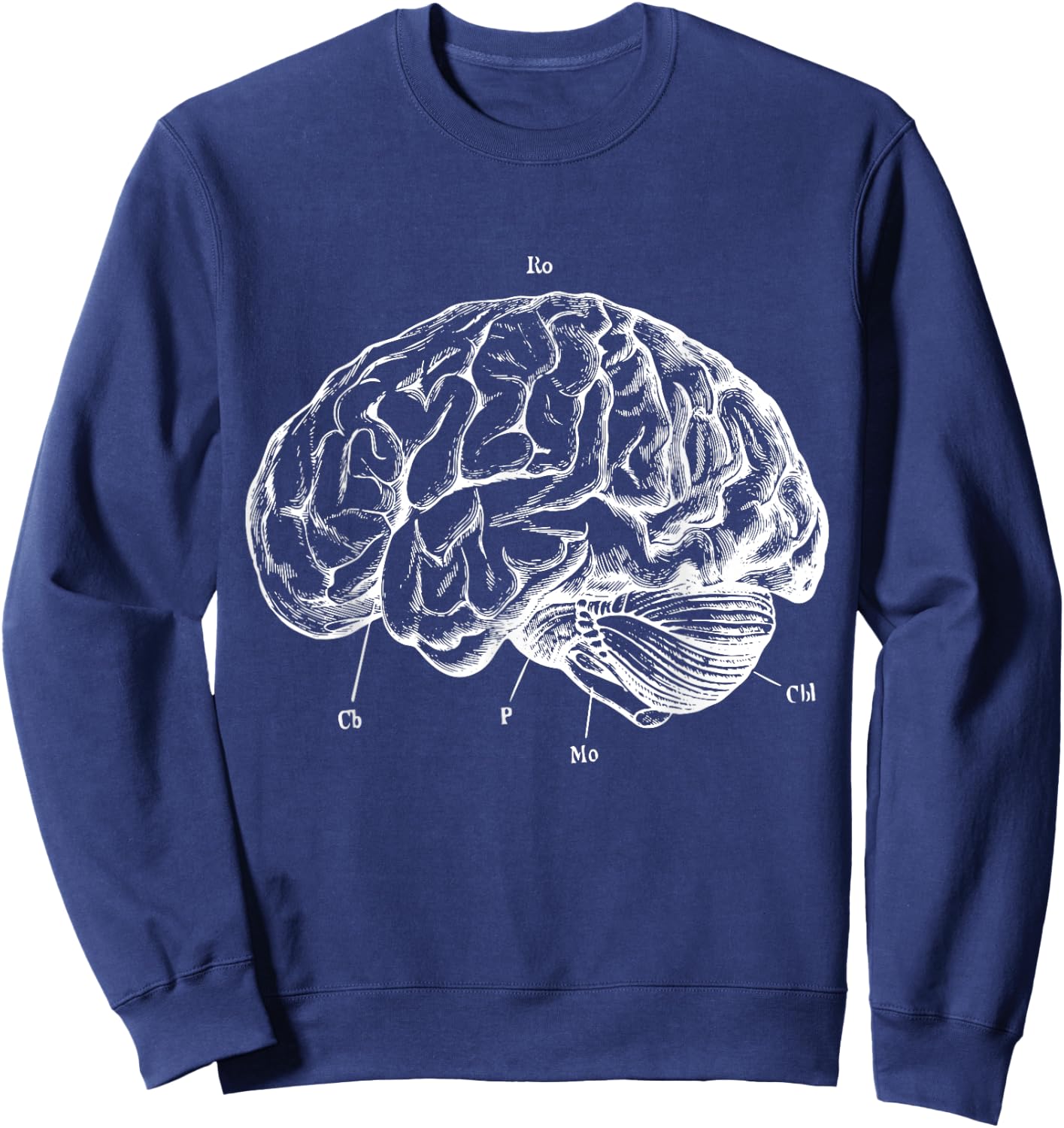 Human Brain Shirt Vintage Anatomy Skull X-Ray Sweatshirt - Sweatshirt | Navy