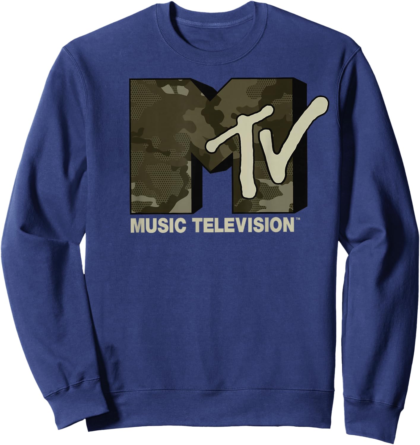 MTV Music Television Camouflage Logo Sweatshirt - Sweatshirt | Navy