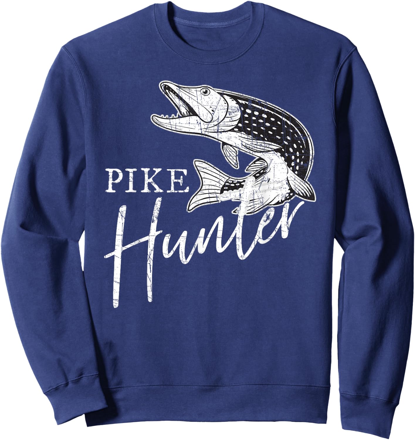Pike Hunter Fishing Fisherman Northern Pike Sweatshirt - Sweatshirt | Navy