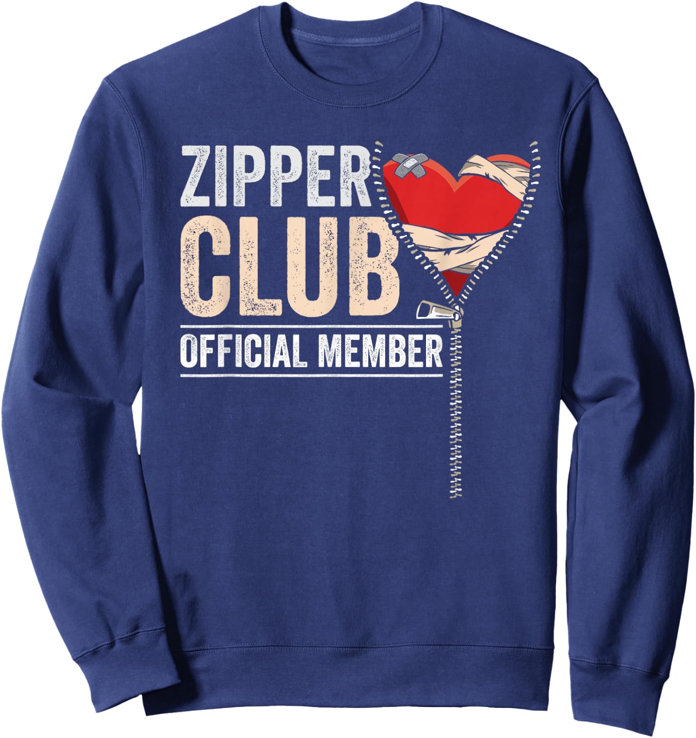 Open Heart Surgery Survivor Zipper Club Member Get Well Gift Sweatshirt - Sweatshirt | Navy