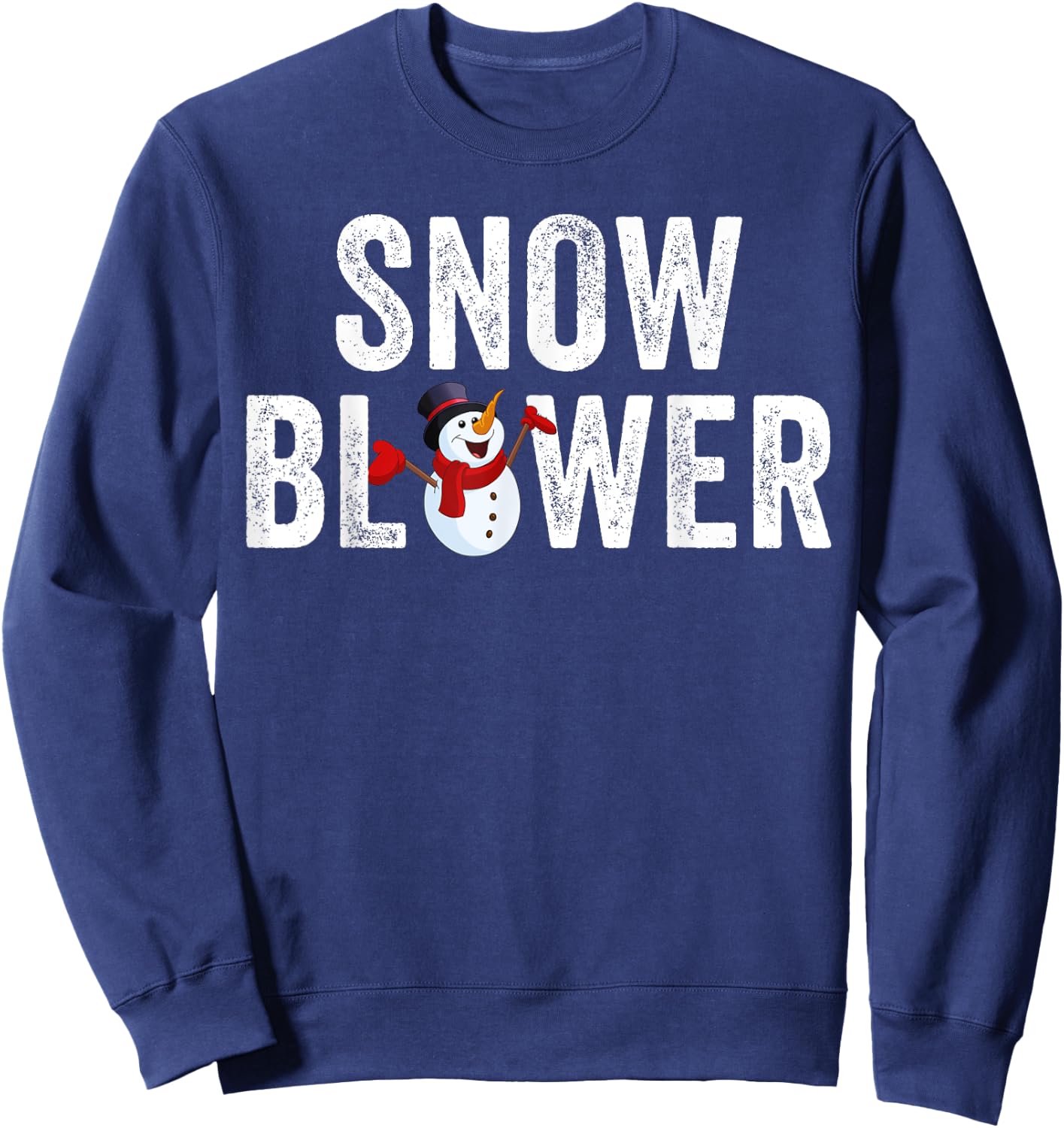 Snowman and Snow Blower Couples Matching Christmas Costume Sweatshirt - Sweatshirt | Navy