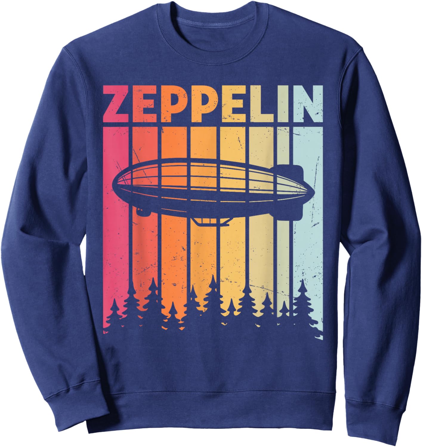 Retro Vintage Zeppelin Blimp Dirigible Airship Women Sweatshirt - Sweatshirt | Navy