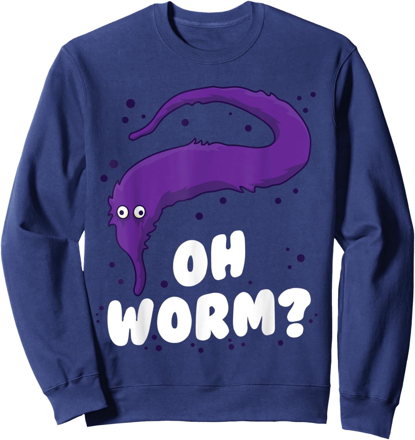 Magic Fuzzy Wiggly Worm on a String Toy Meme Girls Women Sweatshirt - Sweatshirt | Navy