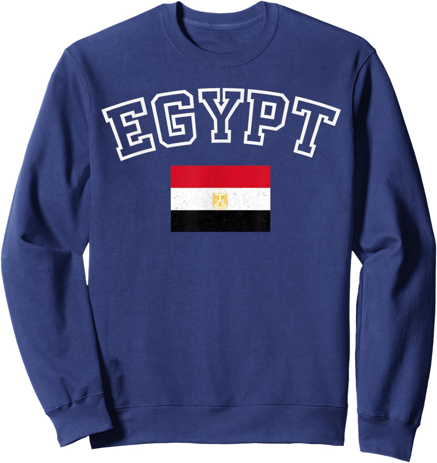 Egypt Flag Vintage Distressed Retro Heritage Design Sweatshirt - Sweatshirt | Navy