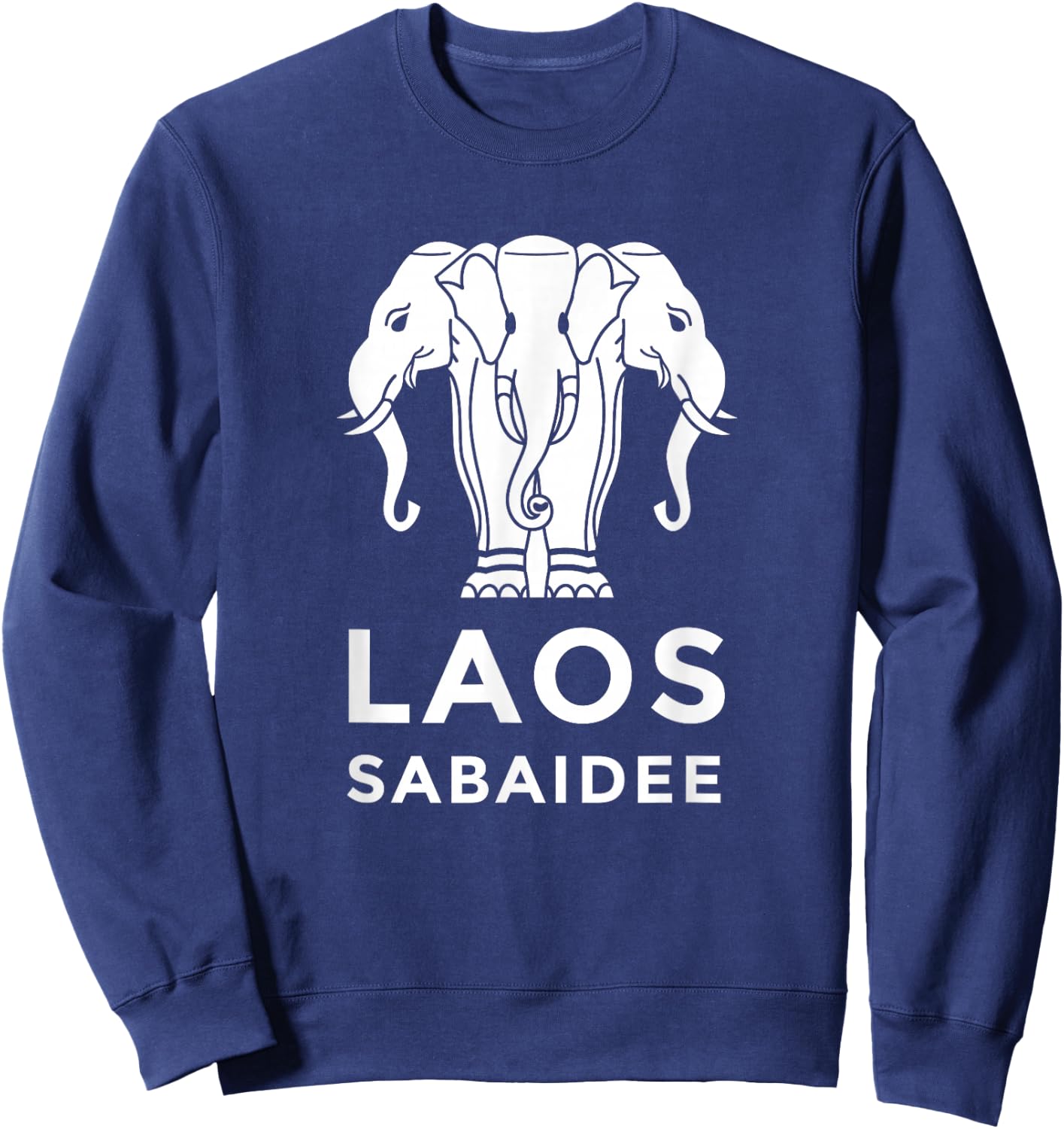 Laos Erawan 3 Headed Elephant Funny Laotian Gift Sweatshirt - Sweatshirt | Navy