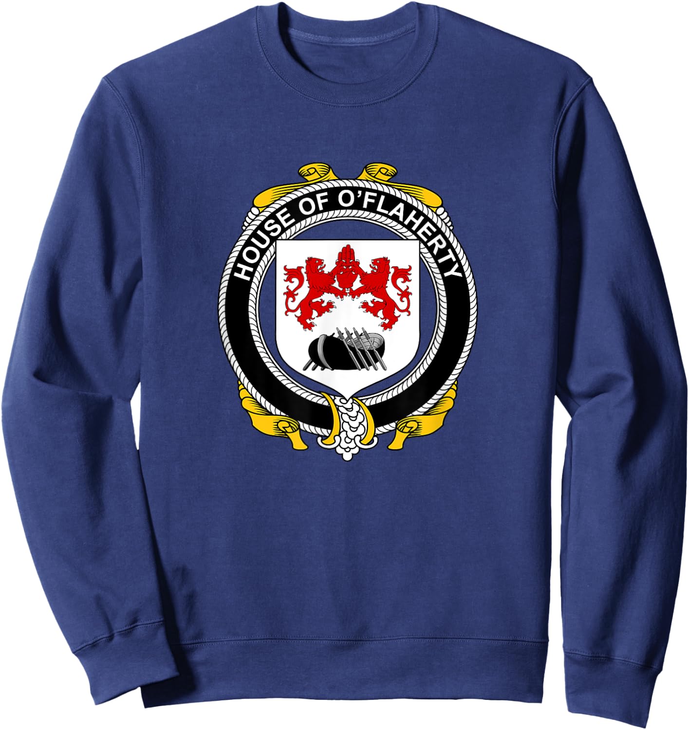 O'Flaherty Coat of Arms - Family Crest Sweatshirt - Sweatshirt | Navy