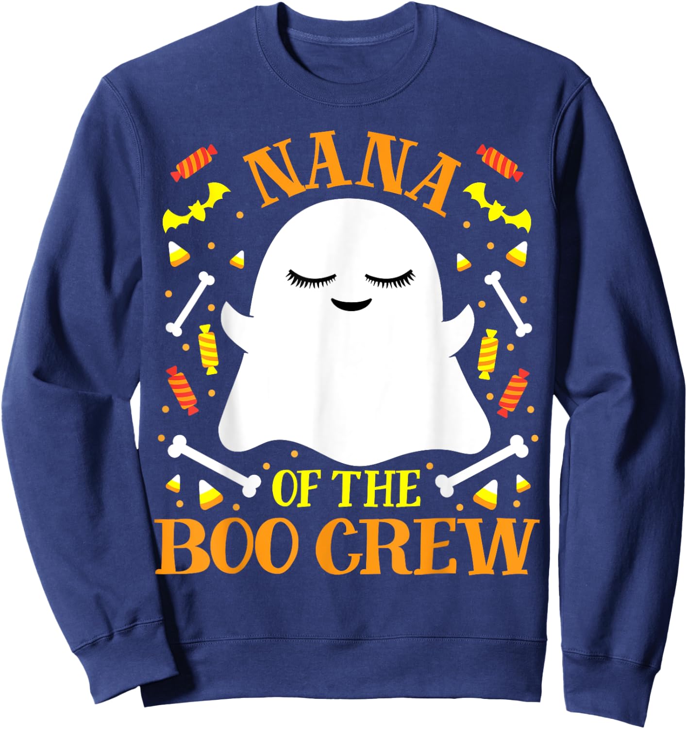Nana Boo Crew Ghost Matching Family Set Grandma Halloween Sweatshirt - Sweatshirt | Navy