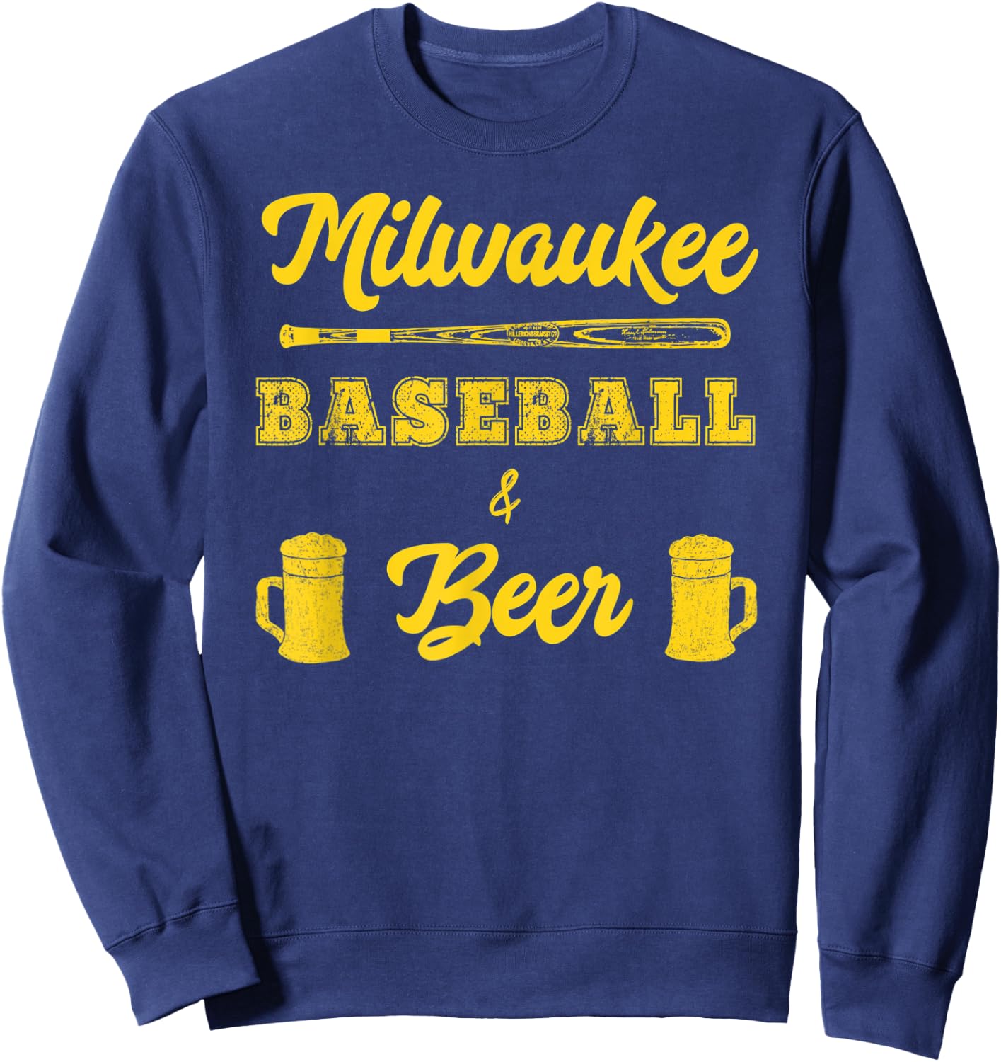 Classic Milwaukee Baseball & Beer Fan Retro Sweatshirt - Sweatshirt | Navy