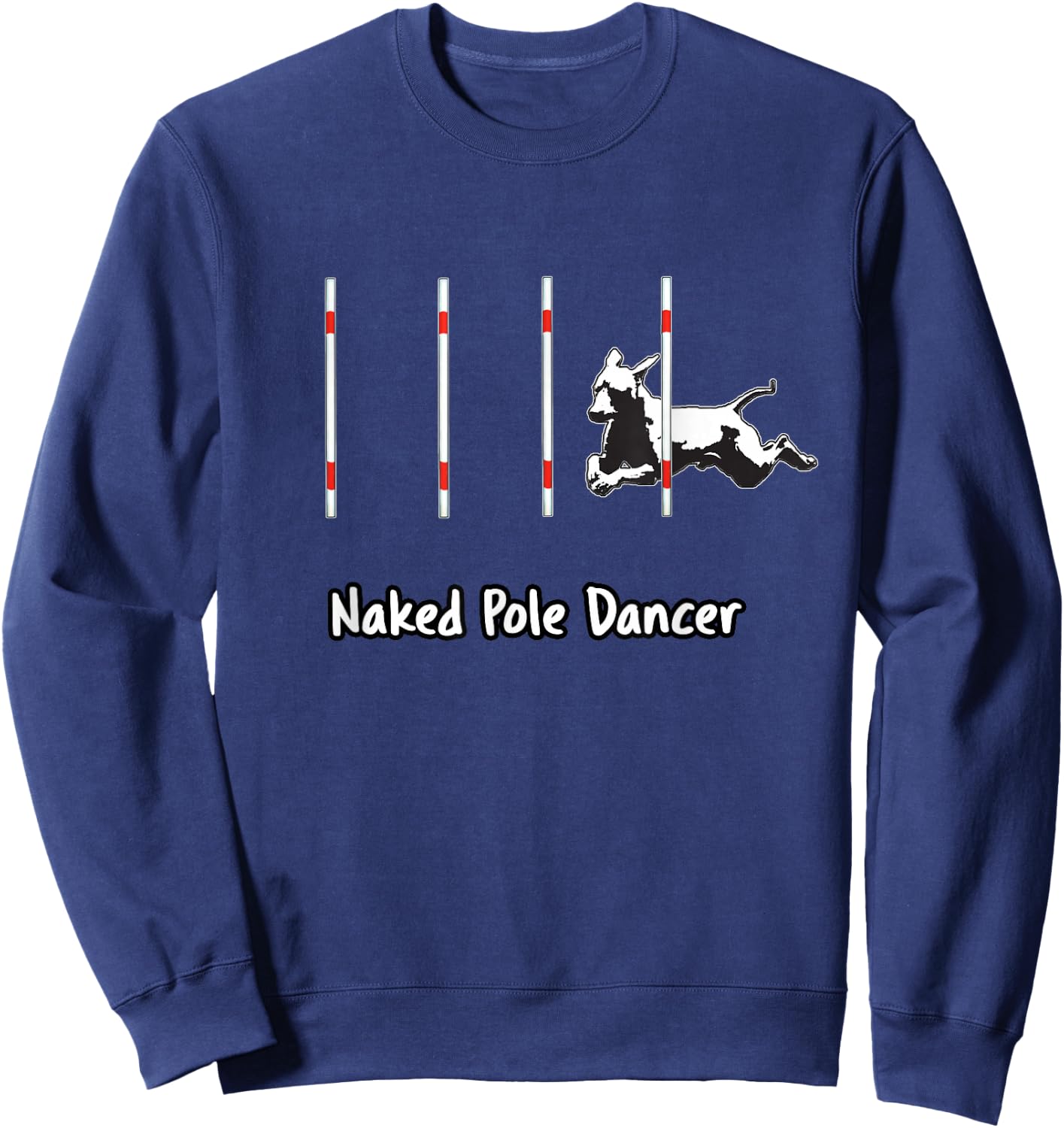 Dog Agility T Shirt - Pole dancer with a XOLO dog Men Women Sweatshirt - Sweatshirt | Navy