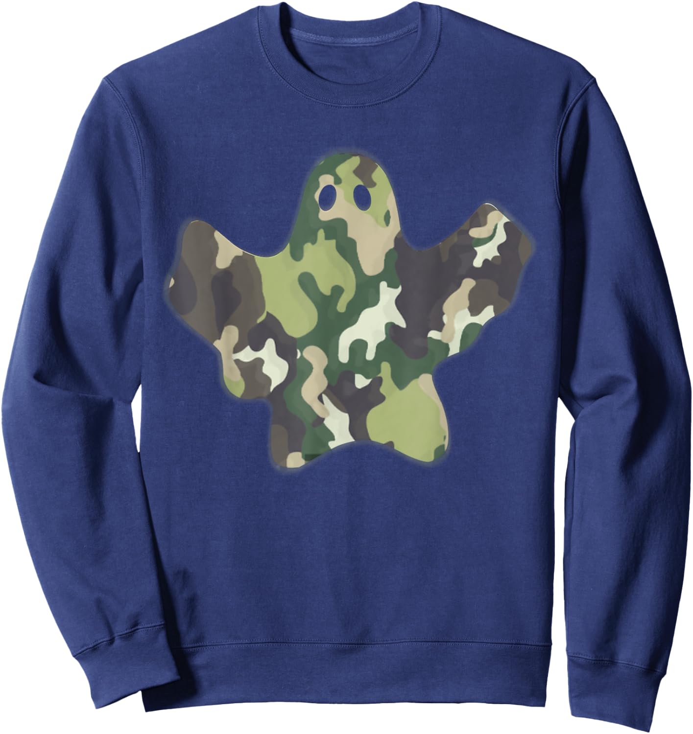 Funny Halloween Camouflage Camo Ghost Sweatshirt - Sweatshirt | Navy