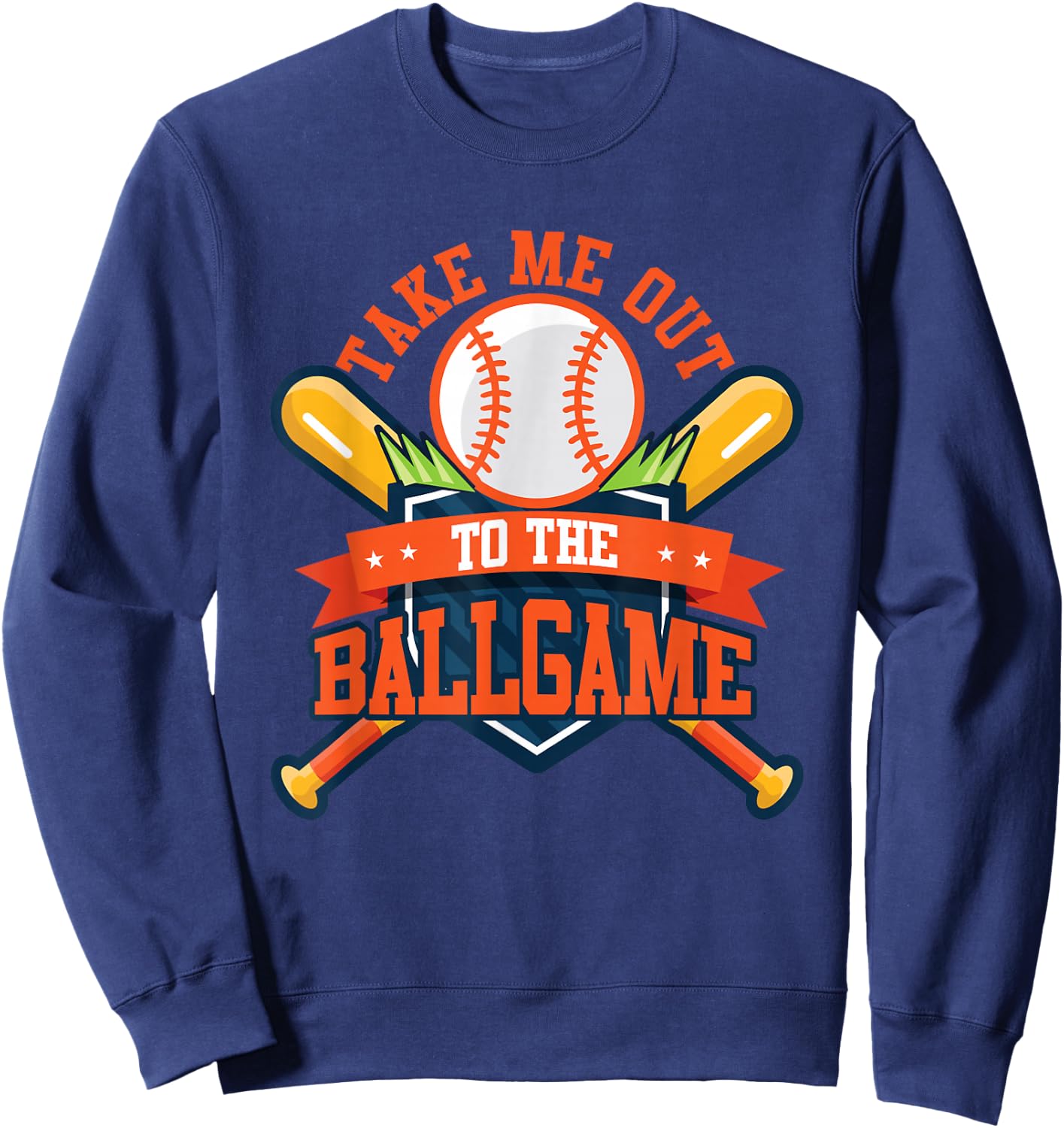 Take Me Out to the Ball Game Baseball Player Son Daughter Sweatshirt - Sweatshirt | Navy