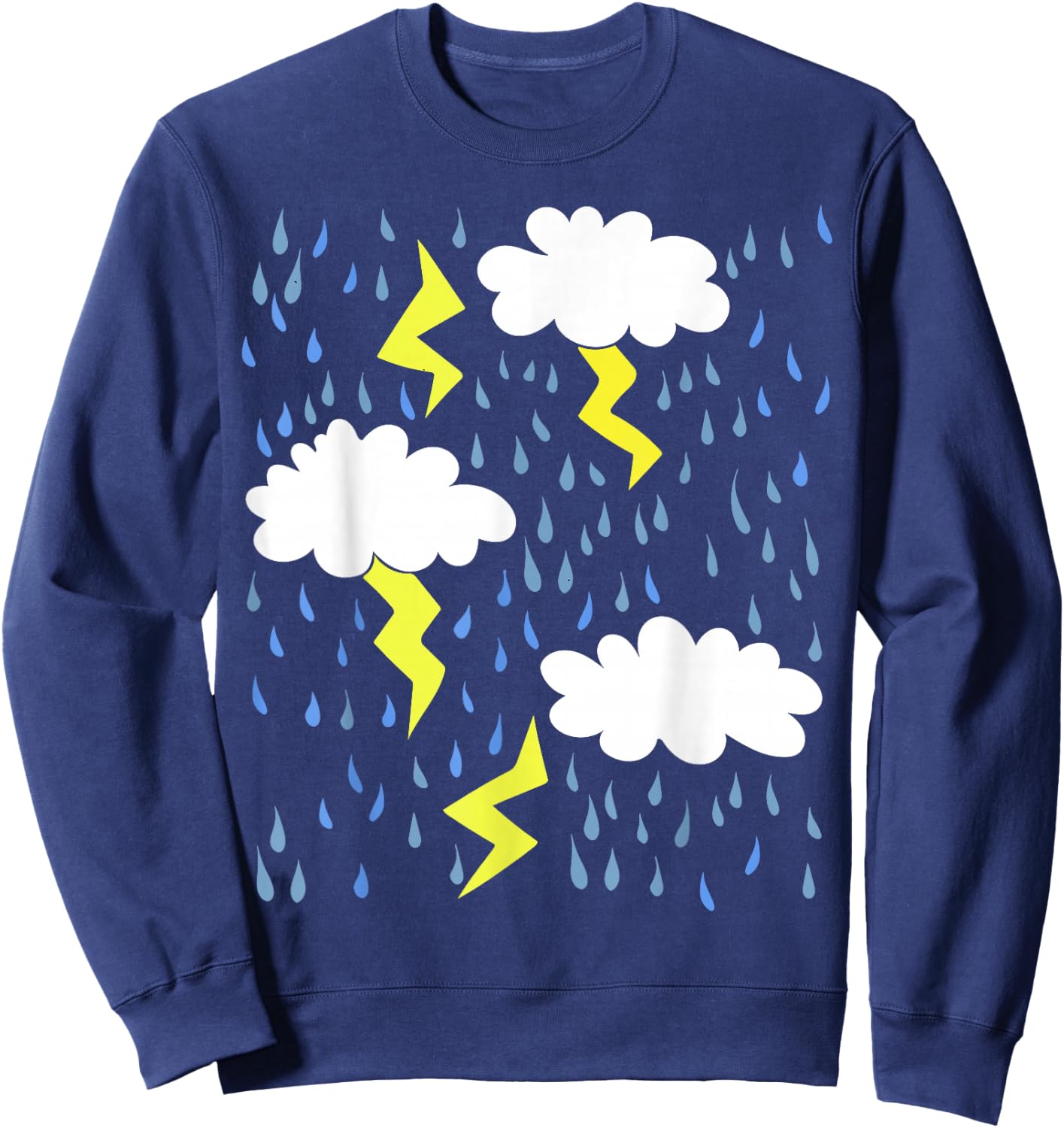 Rainy Rain clouds shirt thunder thunderstorm storms Sweatshirt - Sweatshirt | Navy