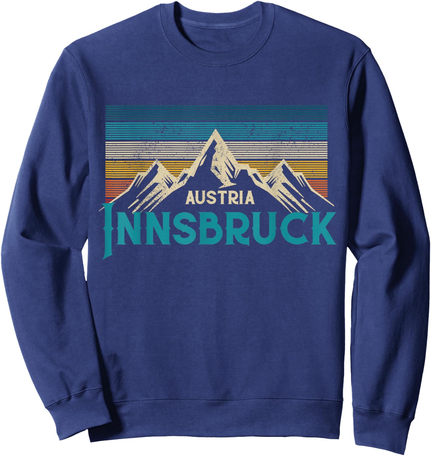 Innsbruck Austria Vintage Mountains Alps Ski Souvenir Sweatshirt - Sweatshirt | Navy