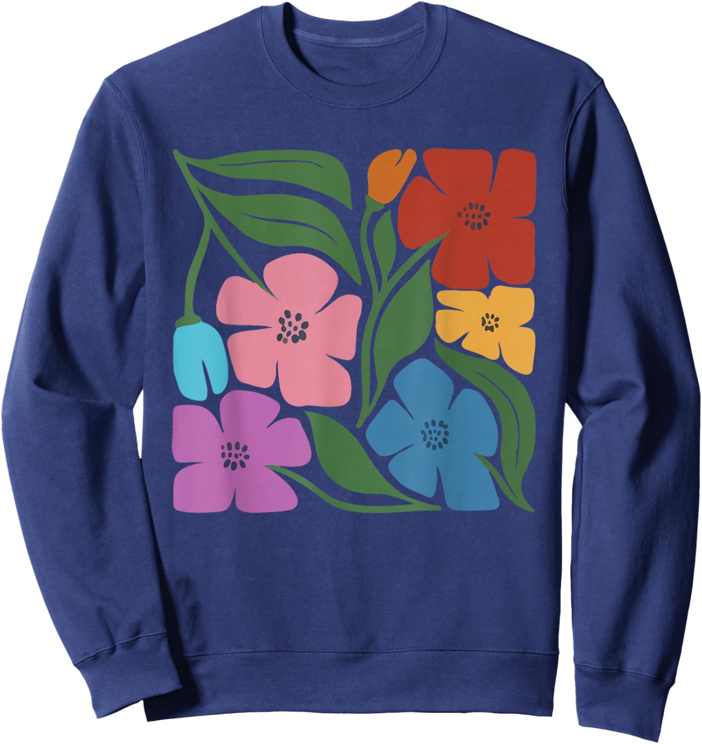 Subtle Pride Gay LGBT Month Floral Wildflower Queer Pride Sweatshirt - Sweatshirt | Navy