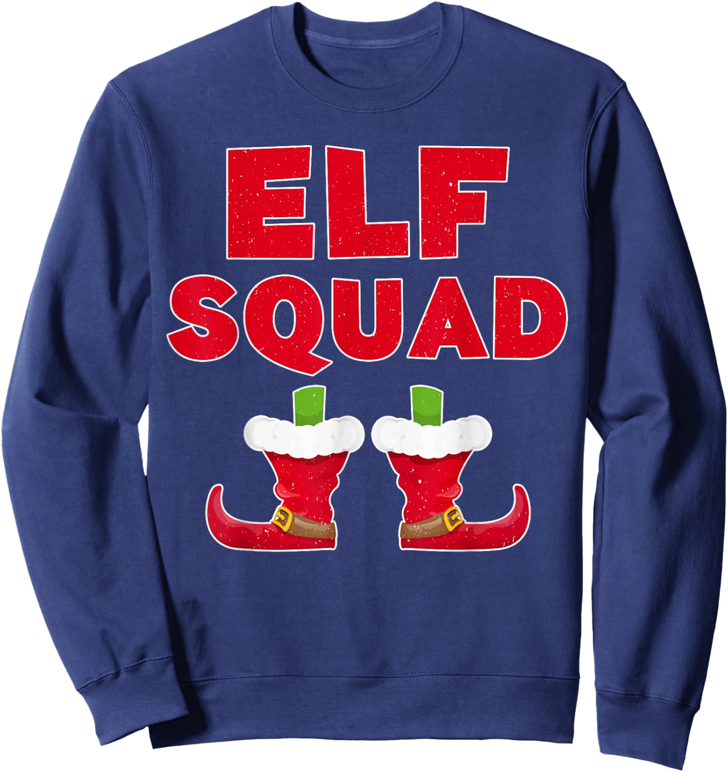 Elf Squad Shirt Adult Kids Boy Girl Christmas Crew Pajamas Sweatshirt - Sweatshirt | Navy