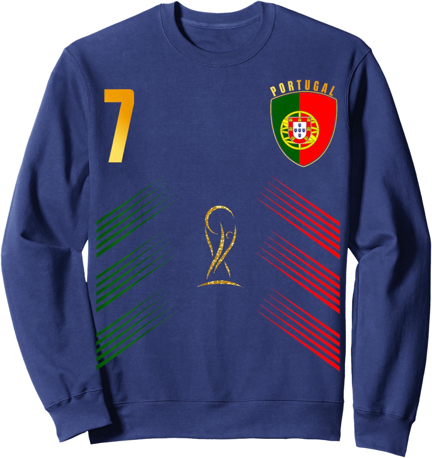 Portugal Flag Portugese Pride Lovers Retro Sweatshirt - Sweatshirt | Navy