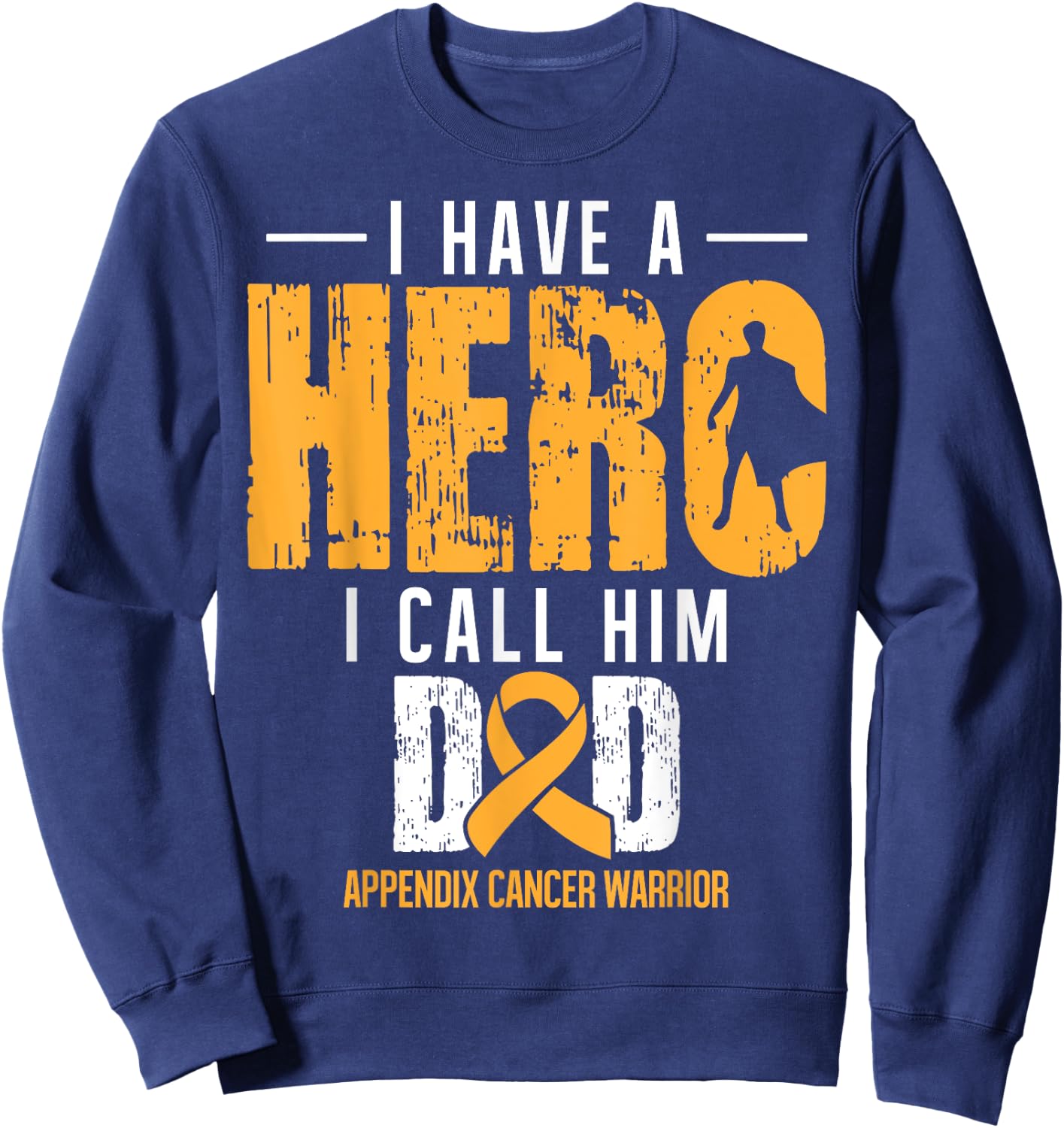 Appendix Cancer Awareness Ribbon T Shirts Sweatshirt - Sweatshirt | Navy