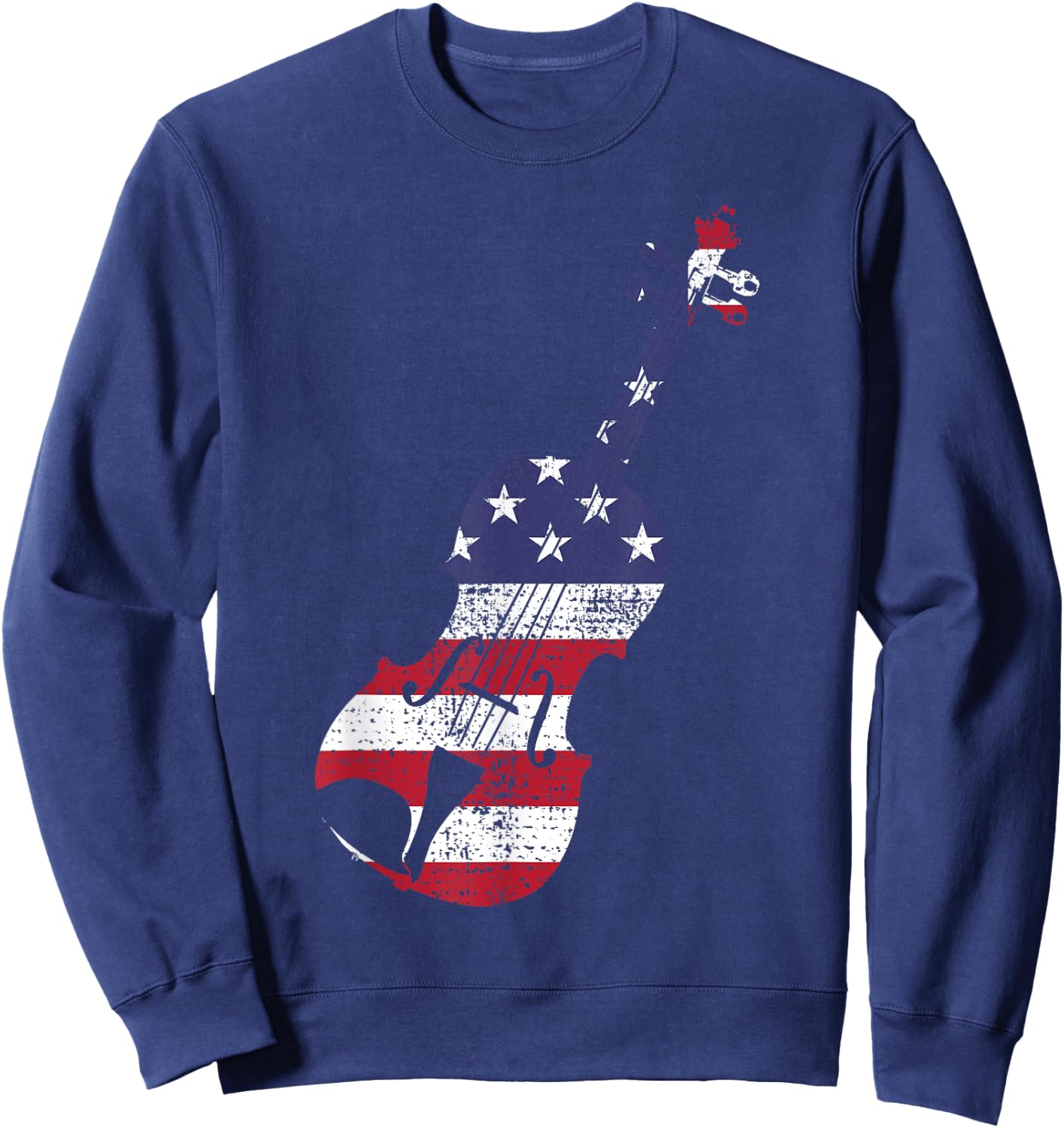 Violin USA Flag America Music Teacher Kids Men Sweatshirt - Sweatshirt | Navy