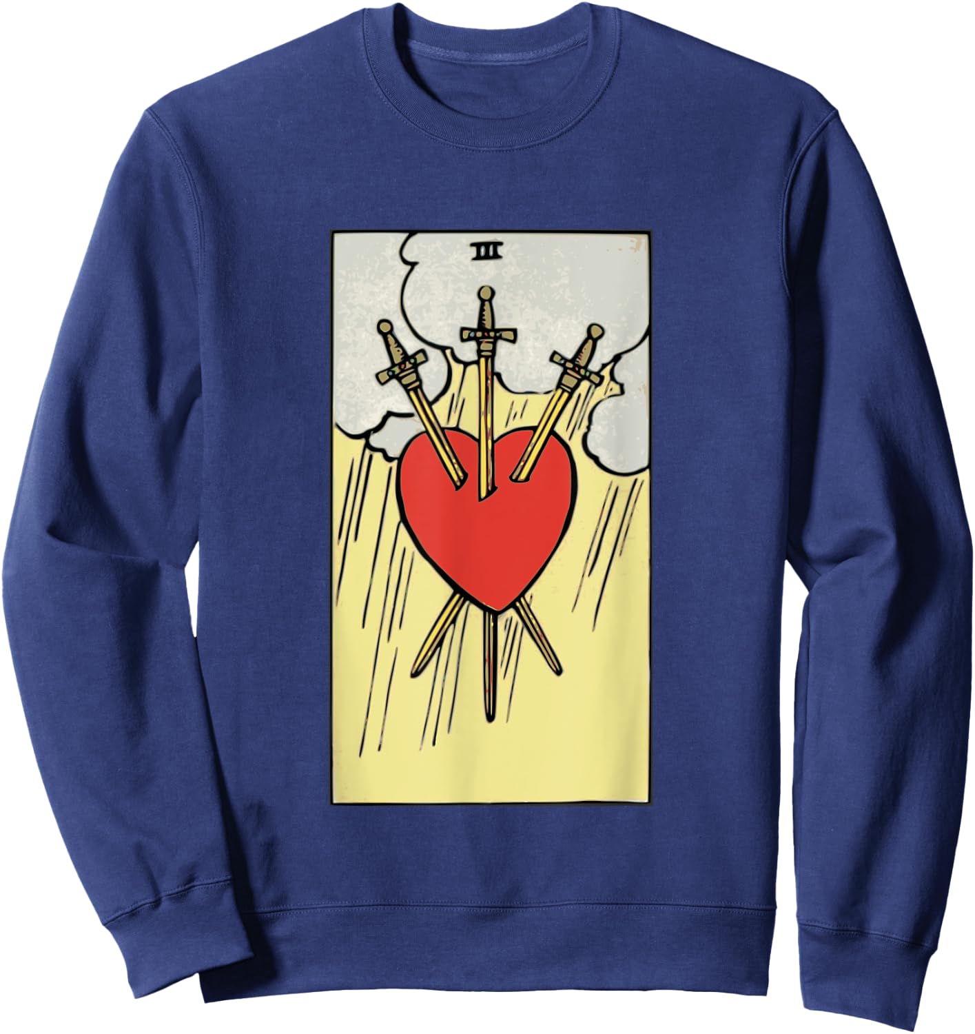Heartbreaker Swords Tarot Card Heart Minor Arcana Funny Sweatshirt - Sweatshirt | Navy