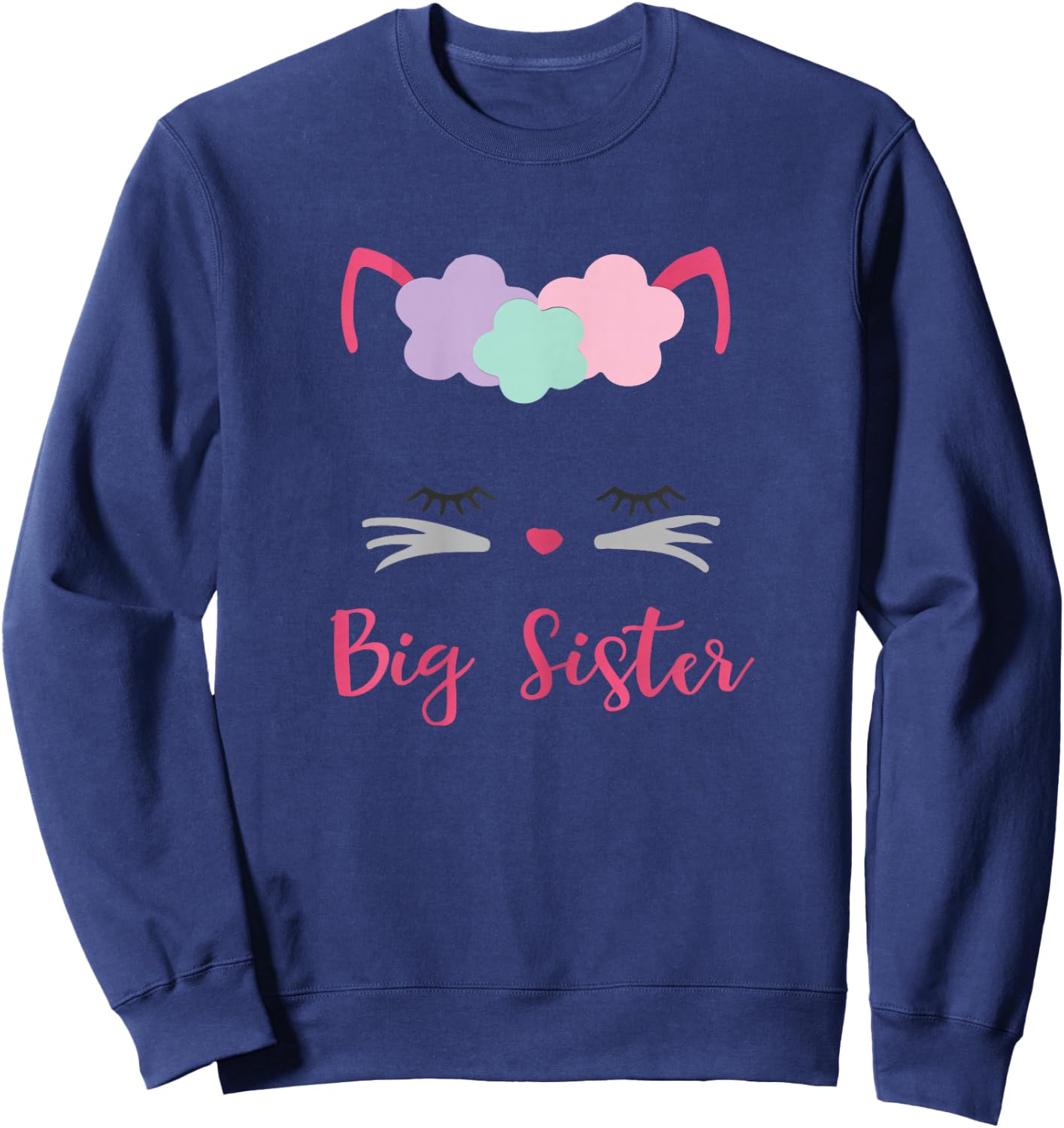 Kitty Cat Big Sister Shirt I'm Going to be a Big Sister Sweatshirt - Sweatshirt | Navy