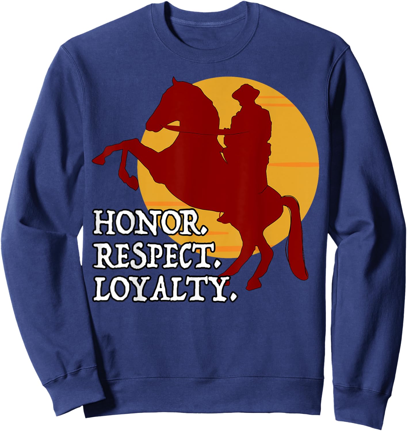 Red Horse Sunset - Honor. Respect. Loyalty. Sweatshirt - Sweatshirt | Navy