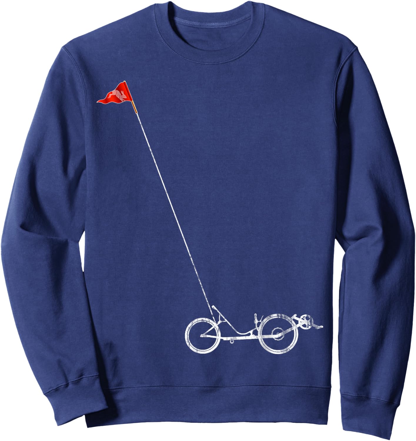 Recumbent Bicycle with Safety Flag Sweatshirt - Sweatshirt | Navy