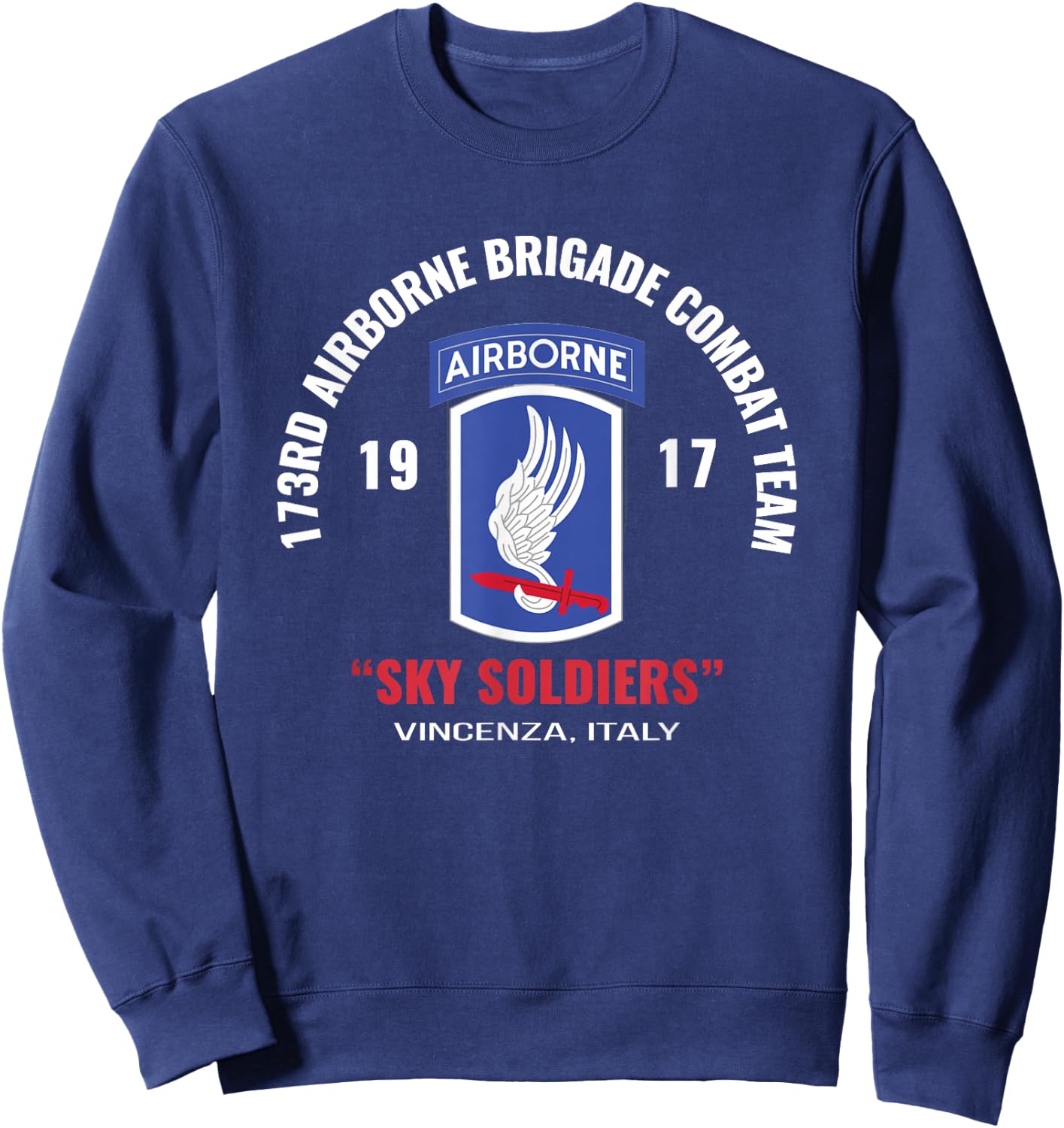 Sky Soldiers 173rd Airborne Combat Team T Shirt Sweatshirt - Sweatshirt | Navy