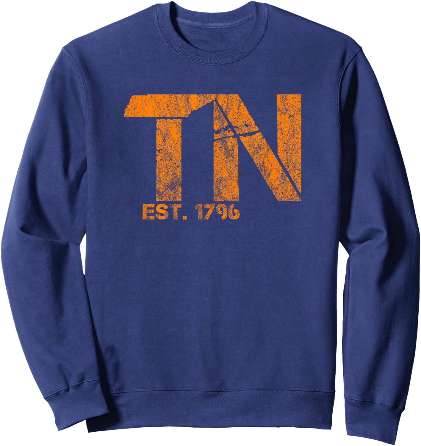 Tennessee State Outline TN Orange Est 1796 Fan Gift Shirt Sweatshirt - Sweatshirt | Navy